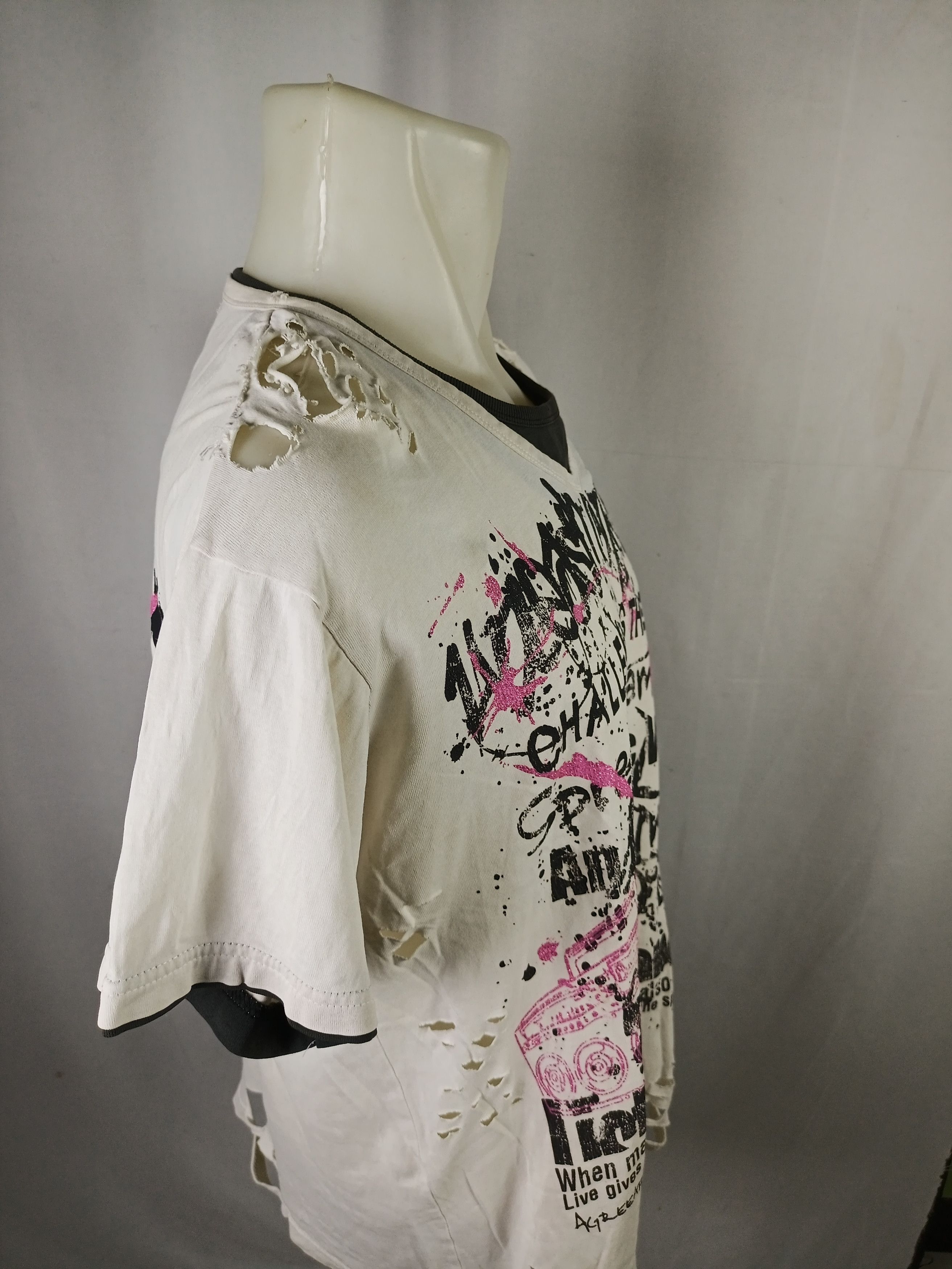 If Six Was Nine × Japanese Brand × Vintage Time Step POEM Print Distressed Tshirt Double Layer Size US XL / EU 56 / 4 - 12 Thumbnail