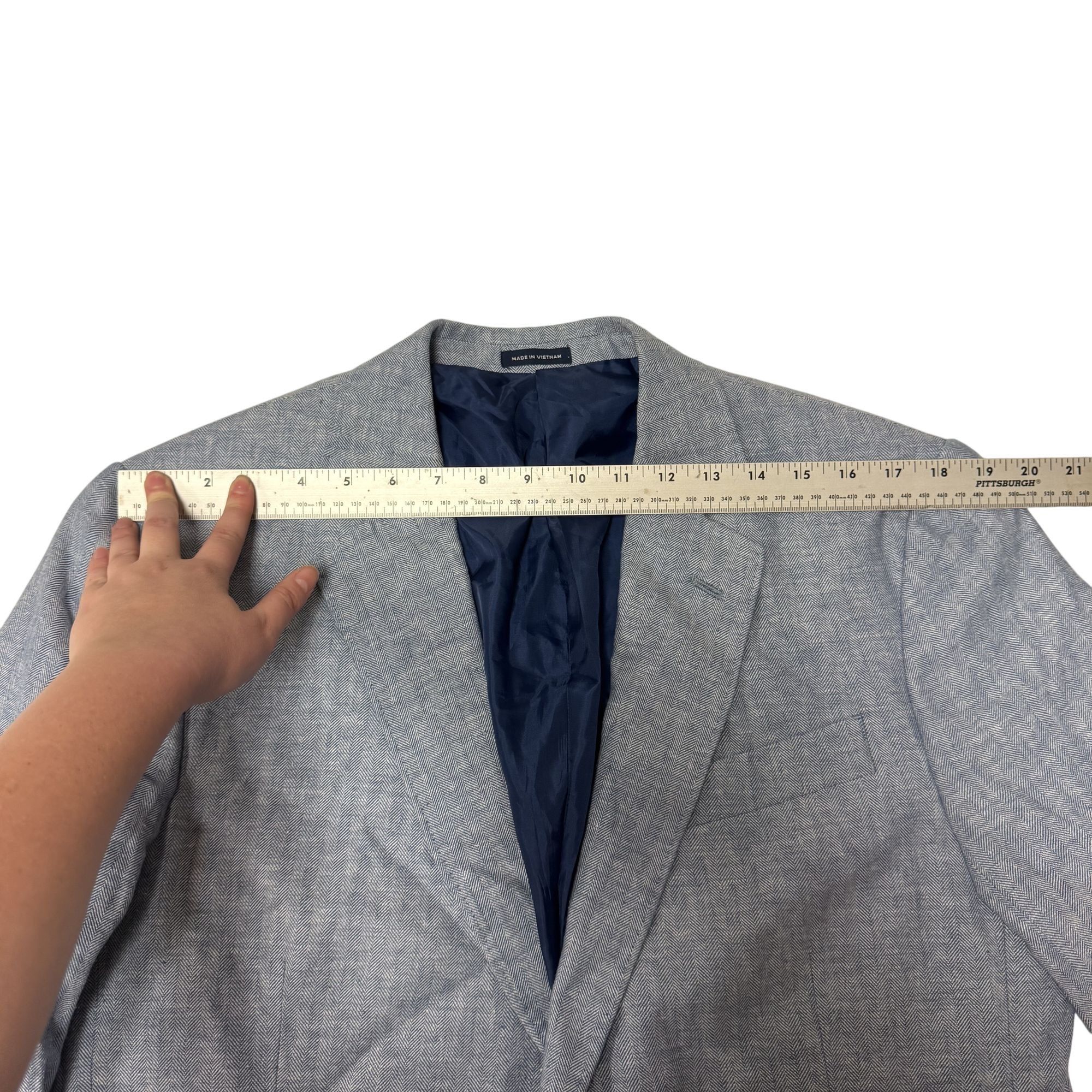 Stafford Stafford Sport Coat HERRINGBONE Linen Classic Fit Jacket Size 44R - 10 Thumbnail
