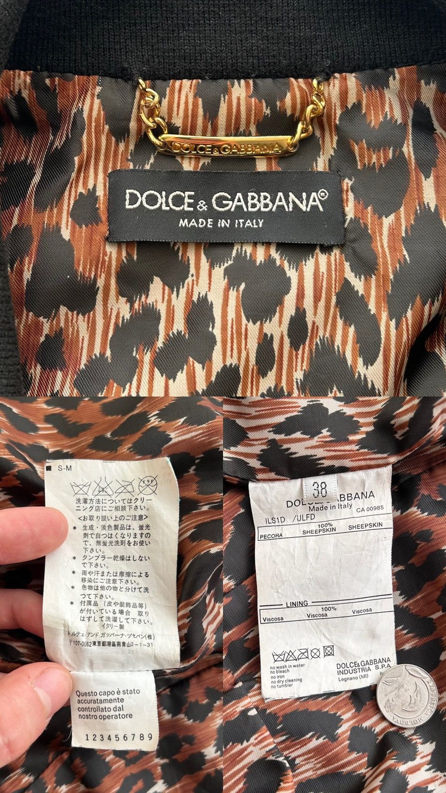Dolce & Gabbana Dolce Gabbana Sheepskin Leather Moto Biker Jacket Size XS / US 0-2 / IT 36-38 - 10 Thumbnail