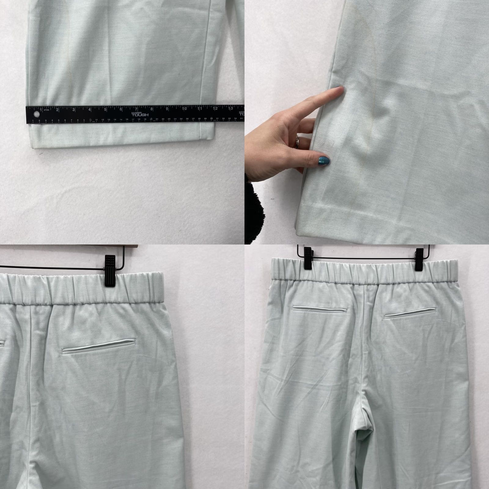 Ann Taylor Ann Taylor Pants Womens Large Petite Light Mint Green Wide Leg Pull On Pleated Size 36" / US 14 / IT 50 - 9 Thumbnail