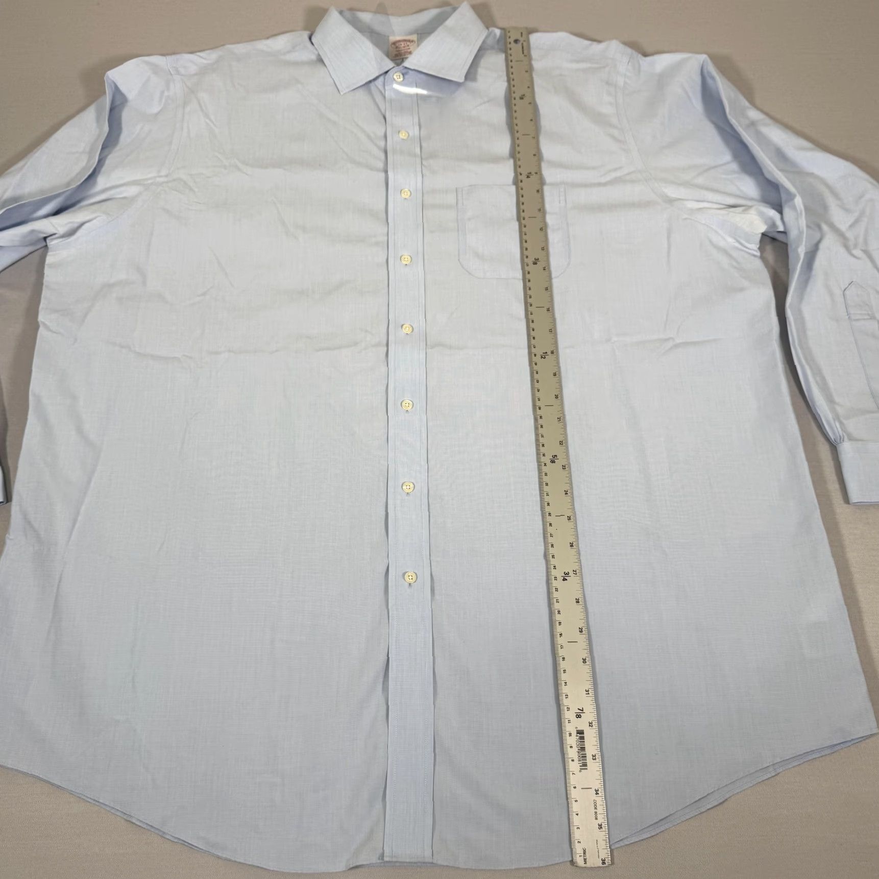 Brooks Brothers VINTAGE Brooks Brothers Dress Shirt Men 2XL Long Sleeve Blue Cotton Non-Iron Business Formal Size 48R - 7 Thumbnail