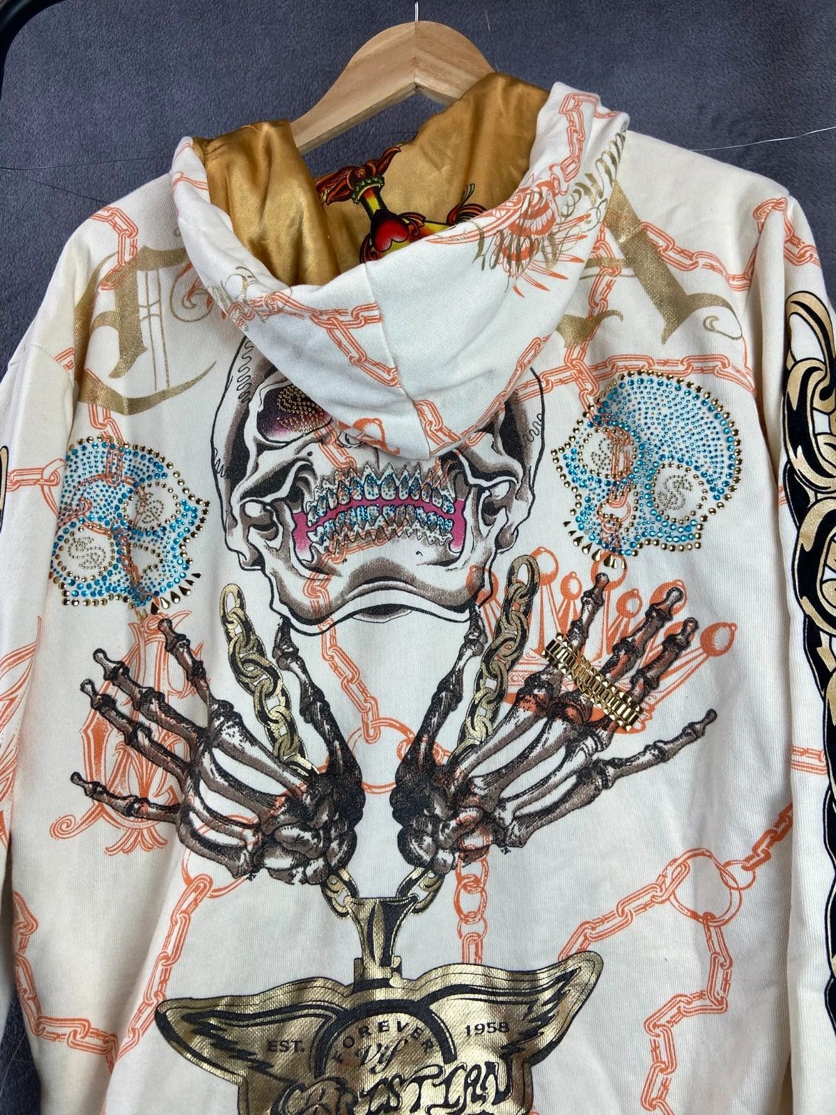 Christian Audigier Christian Audigier Y2K Zip Hoodie with Crystals Size S / US 4 / IT 40 - 4 Thumbnail