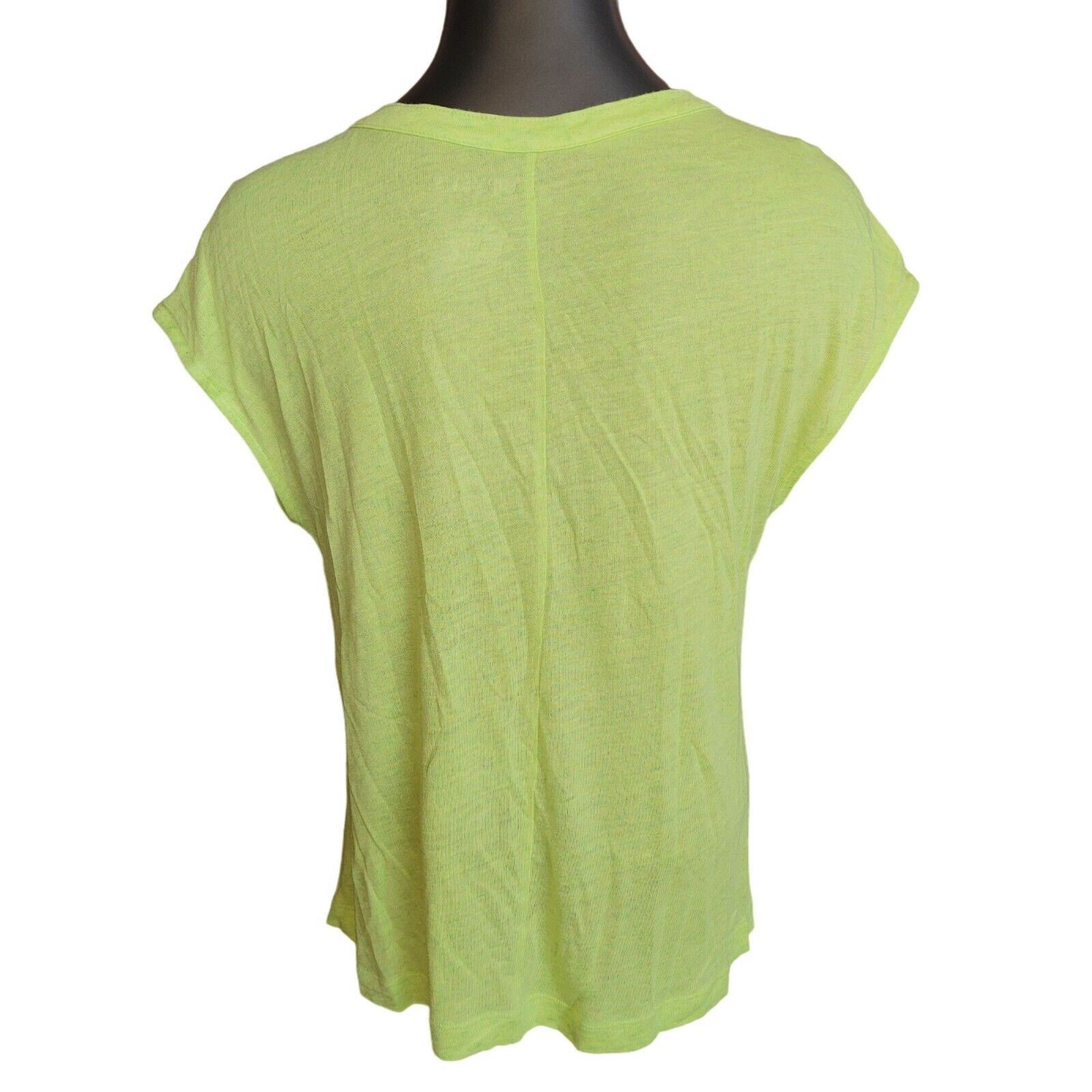 Other Stylus Women's Green Split Neck Short Sleeve Blouse Medium Size M / US 6-8 / IT 42-44 - 2 Thumbnail