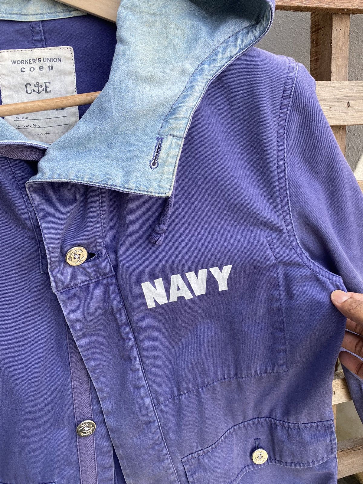 Vintage Vintage Sunfaded Coen Navy Button Jacket Size US L / EU 52-54 / 3 - 9 Thumbnail