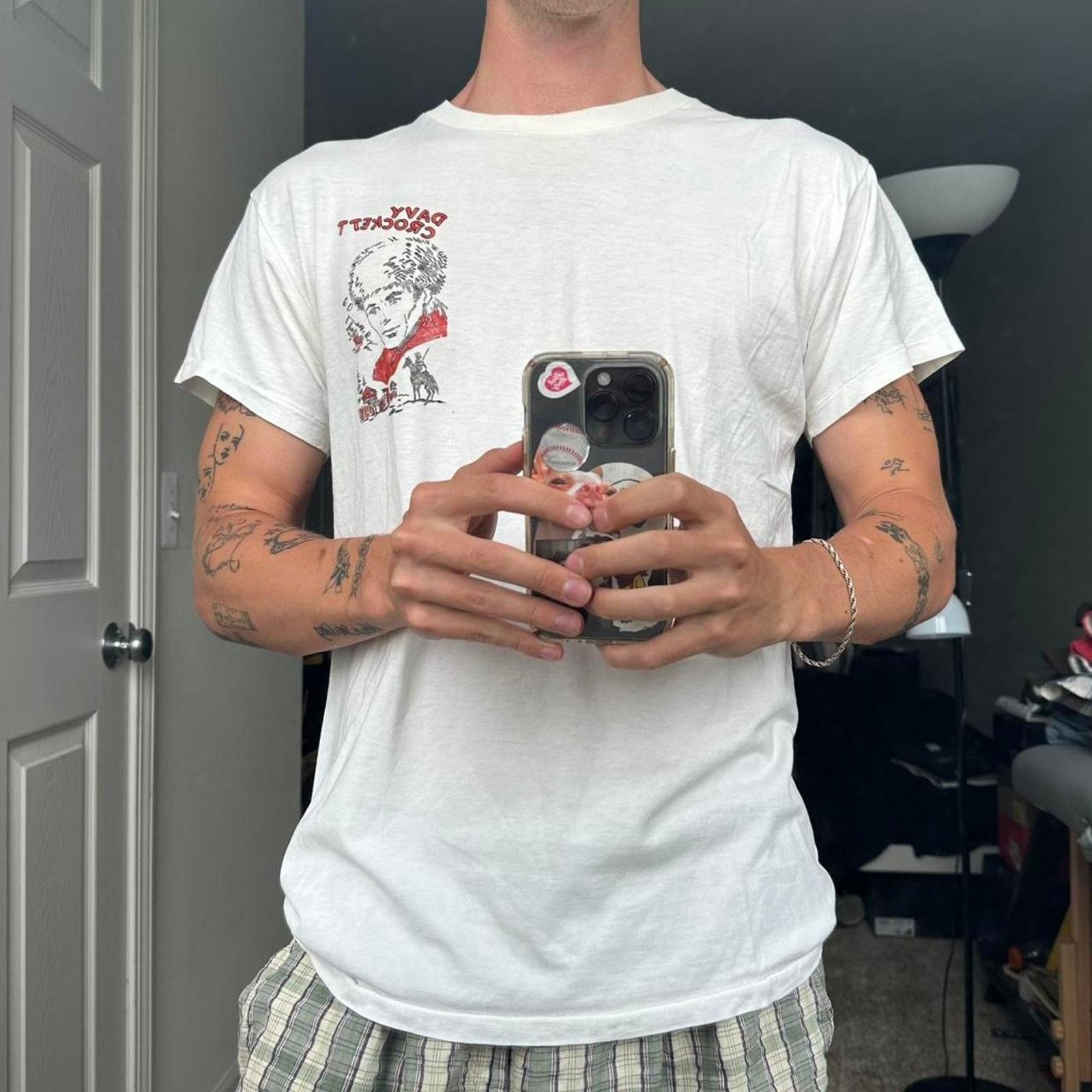 Vintage Rare Vintage 60s 70s Davey Crockett White Graphic Shirt Top Size US L / EU 52-54 / 3 - 2 Thumbnail