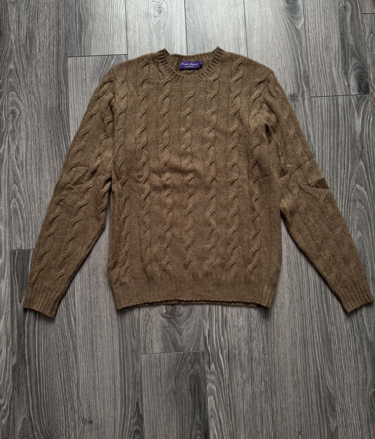 Ralph Lauren Purple Label Ralph Lauren Cable-knit Beige Cashmere Sweater M Size M / US 6-8 / IT 42-44 - 2 Thumbnail