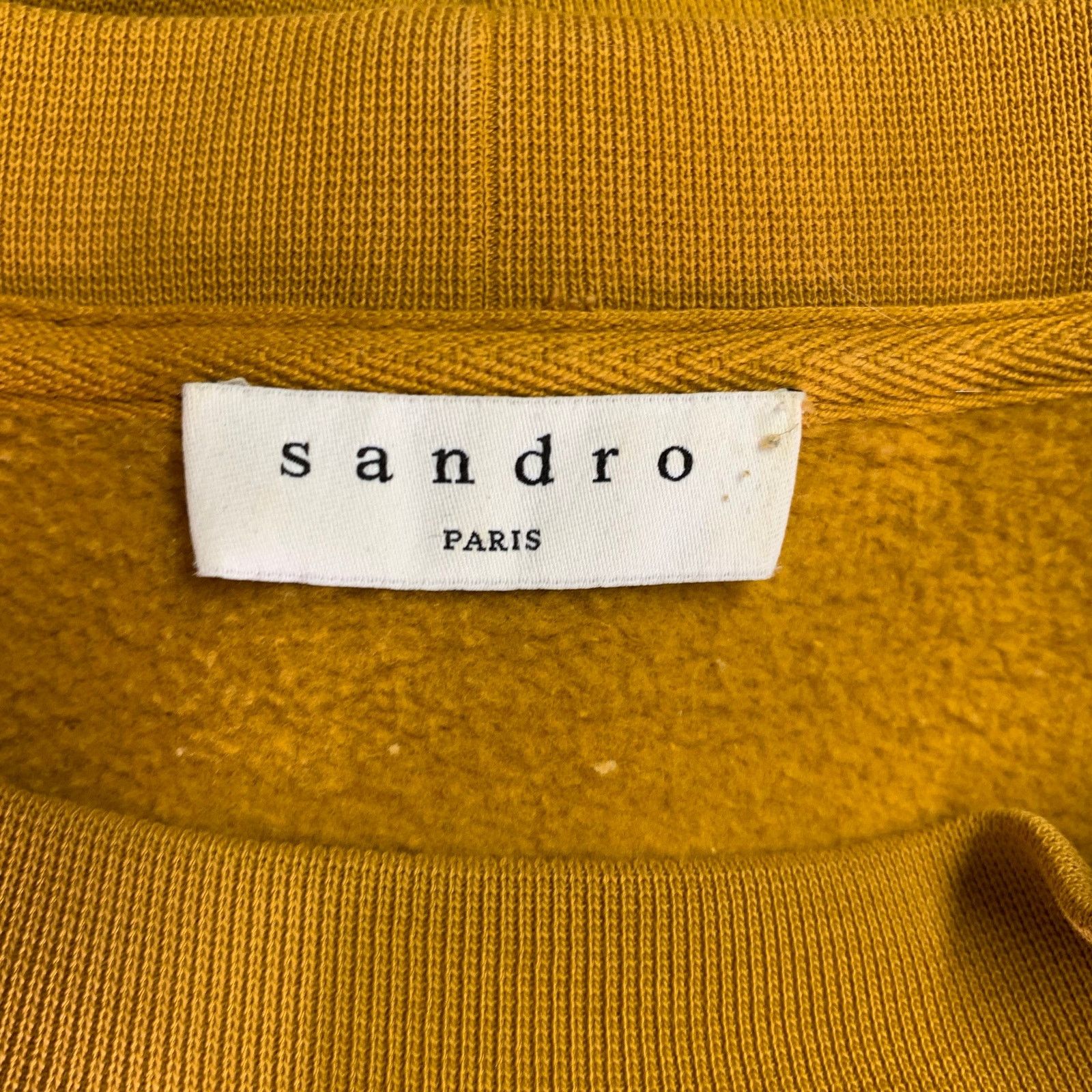 Sandro SANDRO "STANDARD" Yellow Black White Cotton Sweatshirt Size US S / EU 44-46 / 1 - 6 Thumbnail