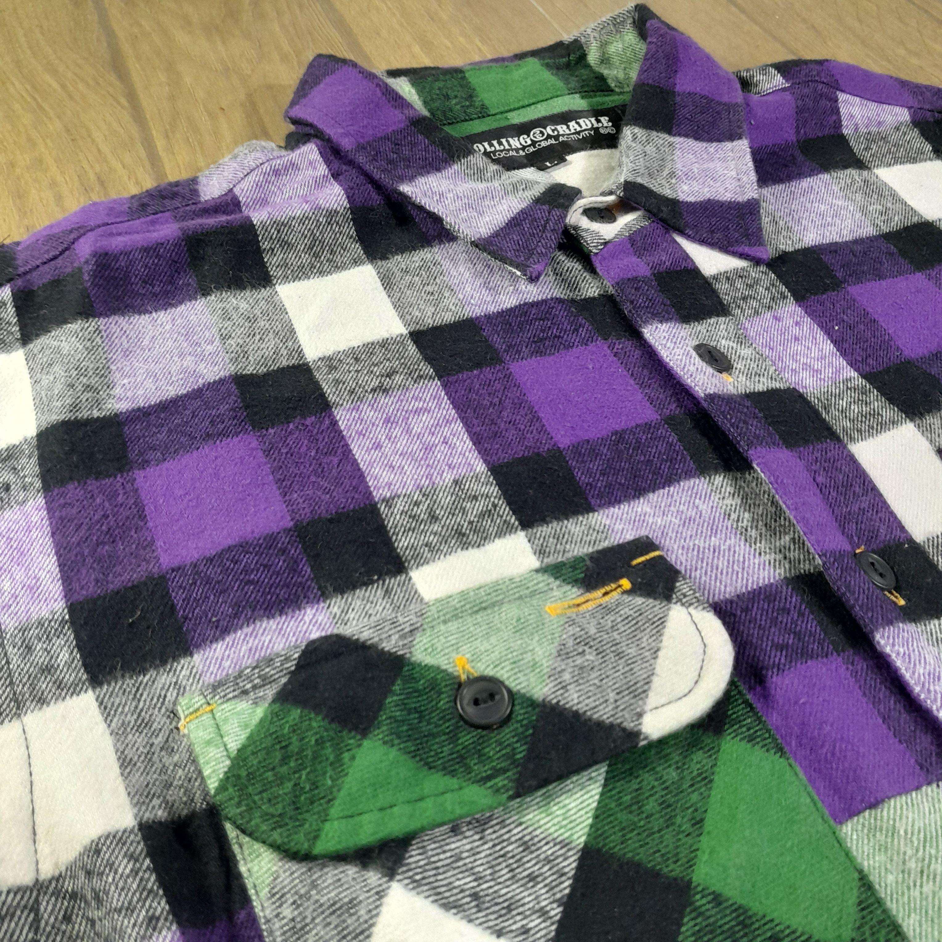 Japanese Brand Rolling Cradle Japan Wool Flannel Vintage Shirt Size US M / EU 48-50 / 2 - 2 Thumbnail