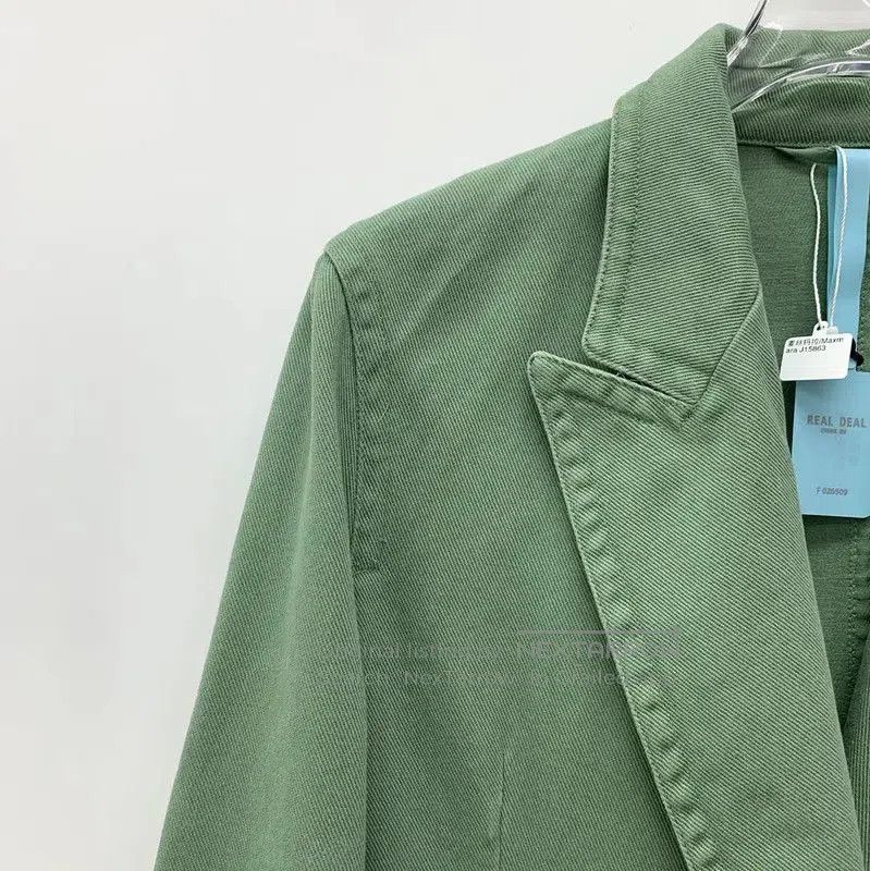 Max Mara MaxMara Green Cotton Women's Jacket . Size XS / US 0-2 / IT 36-38 - 3 Thumbnail