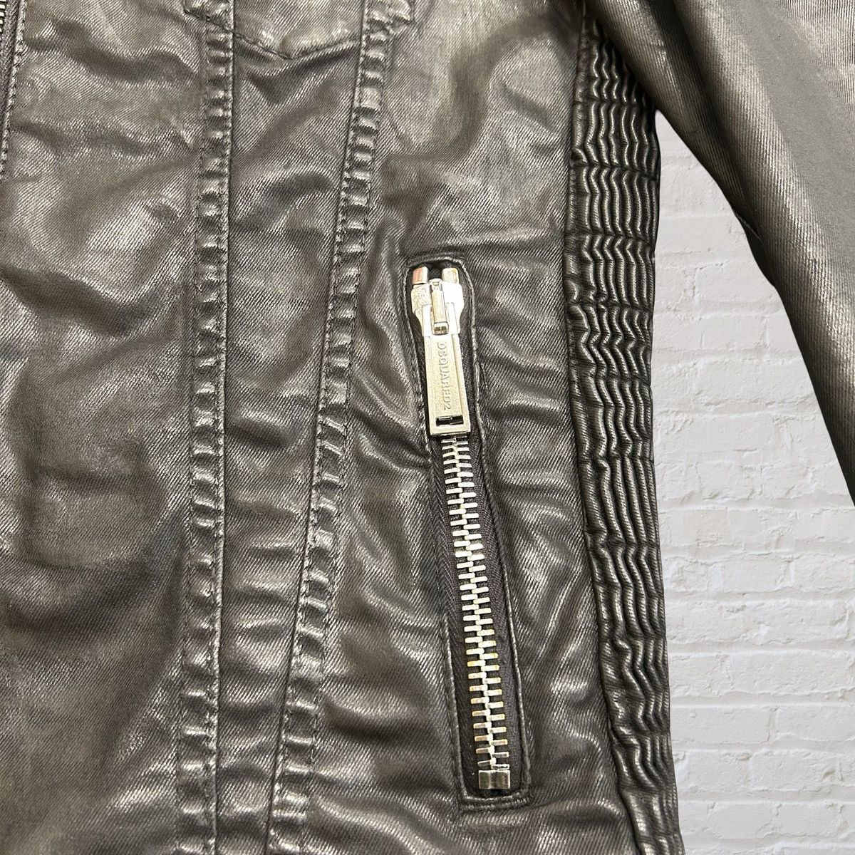 Dsquared2 DSQUARED2 Wax Coated Zip-Up Jacket 44 Size US S / EU 44-46 / 1 - 7 Thumbnail