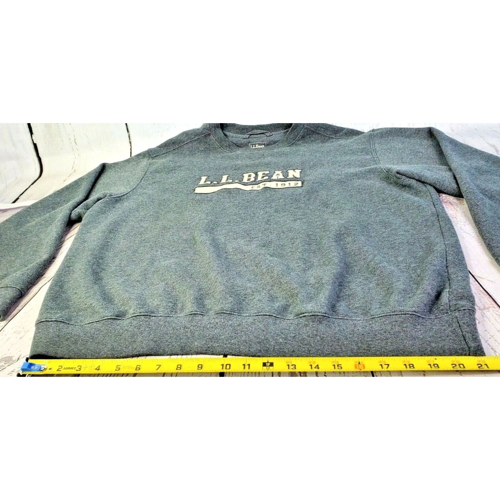 Vintage L.L. Bean Crew Neck Sweater Men L Gray Pullover Embroidered Logo Cotton Blend Knit SS Q0 Size US L / EU 52-54 / 3 - 3 Thumbnail