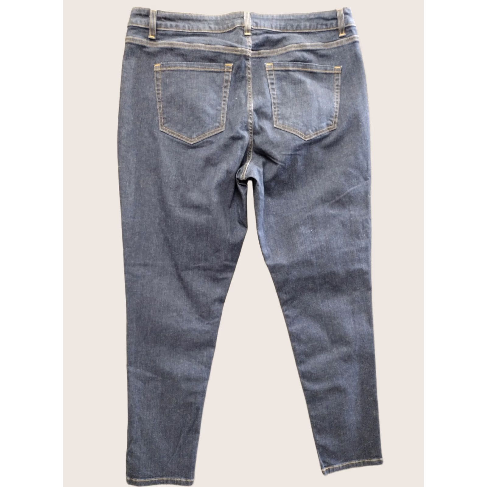Vintage Unbranded Women's Dark Denim High Rise Tapered Jeans 18 Denim Jeans Slim 5-Pocket Blue 90s Adult Womens Jeans Size 40" / US 18 - 1 Thumbnail