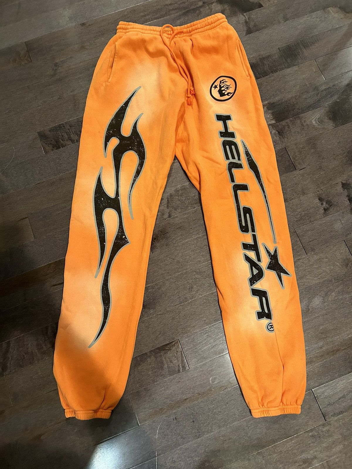 HELLSTAR *RARE HELLSTAR orange flame sweatpants cuffed Size US 36 / EU 52 - 1 Thumbnail