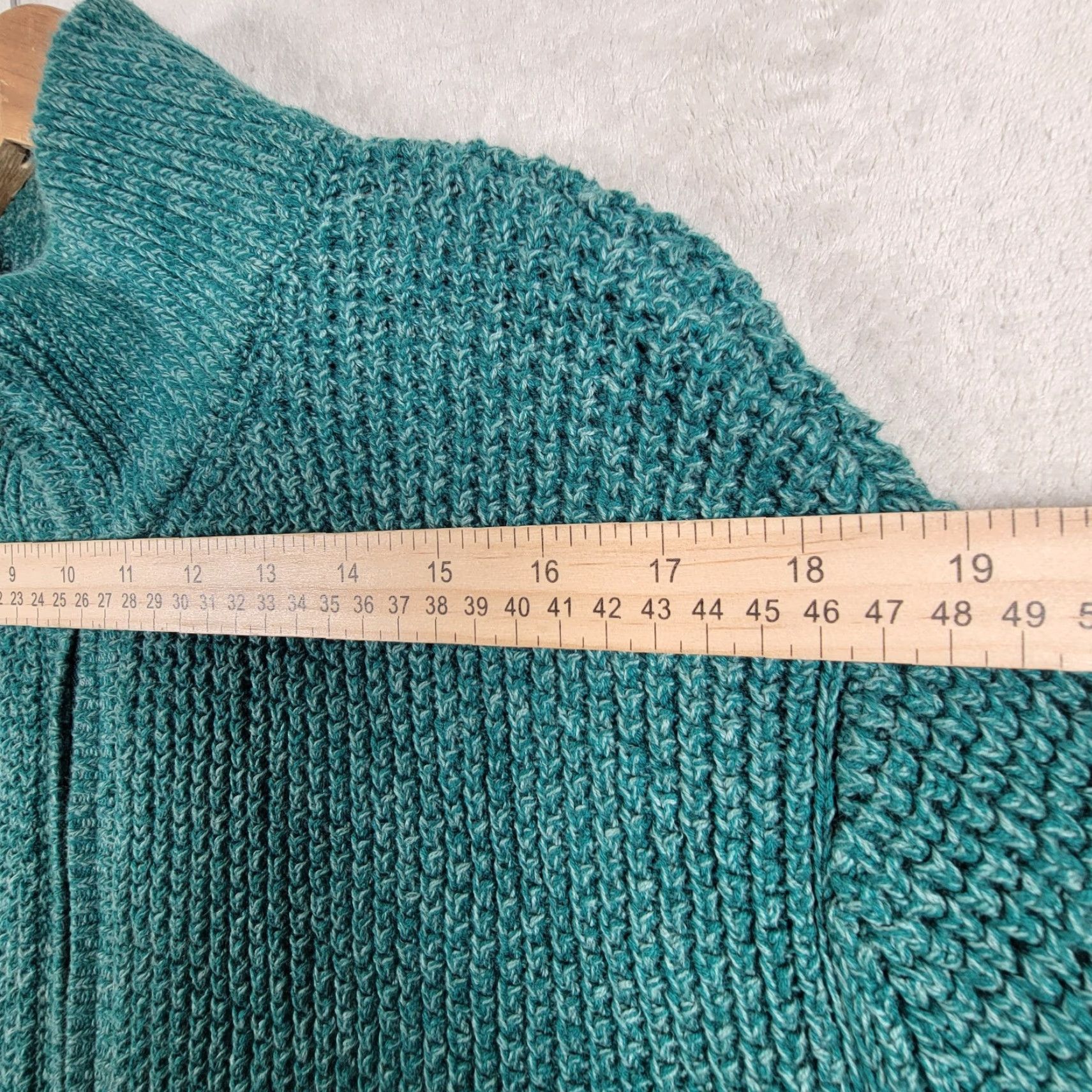 Vintage LL Bean Sweater Mens Large Waffle Knit Full Zip Green Pockets Heavyweight Casual Size US XL / EU 56 / 4 - 7 Thumbnail