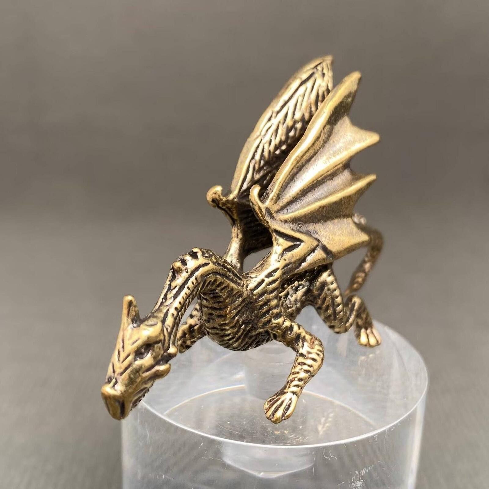 The Unbranded Brand Miniature Brass Dragon Figurine Size ONE SIZE - 2 Thumbnail