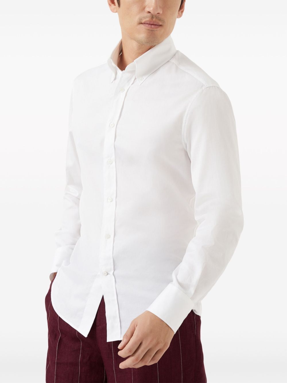 Brunello Cucinelli Shirt in White Size US S / EU 44-46 / 1 - 1 Thumbnail