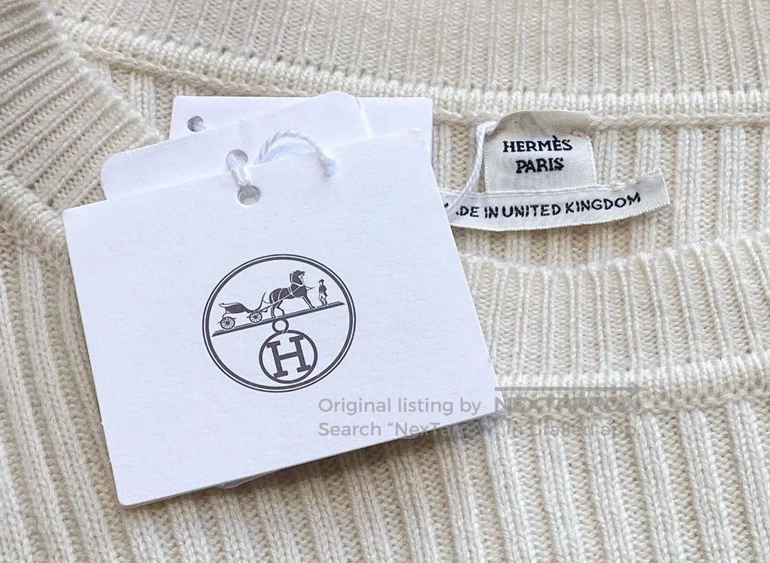 Hermes Hermès Cream Cashmere Knit Sweater. Size US XS / EU 42 / 0 - 6 Thumbnail