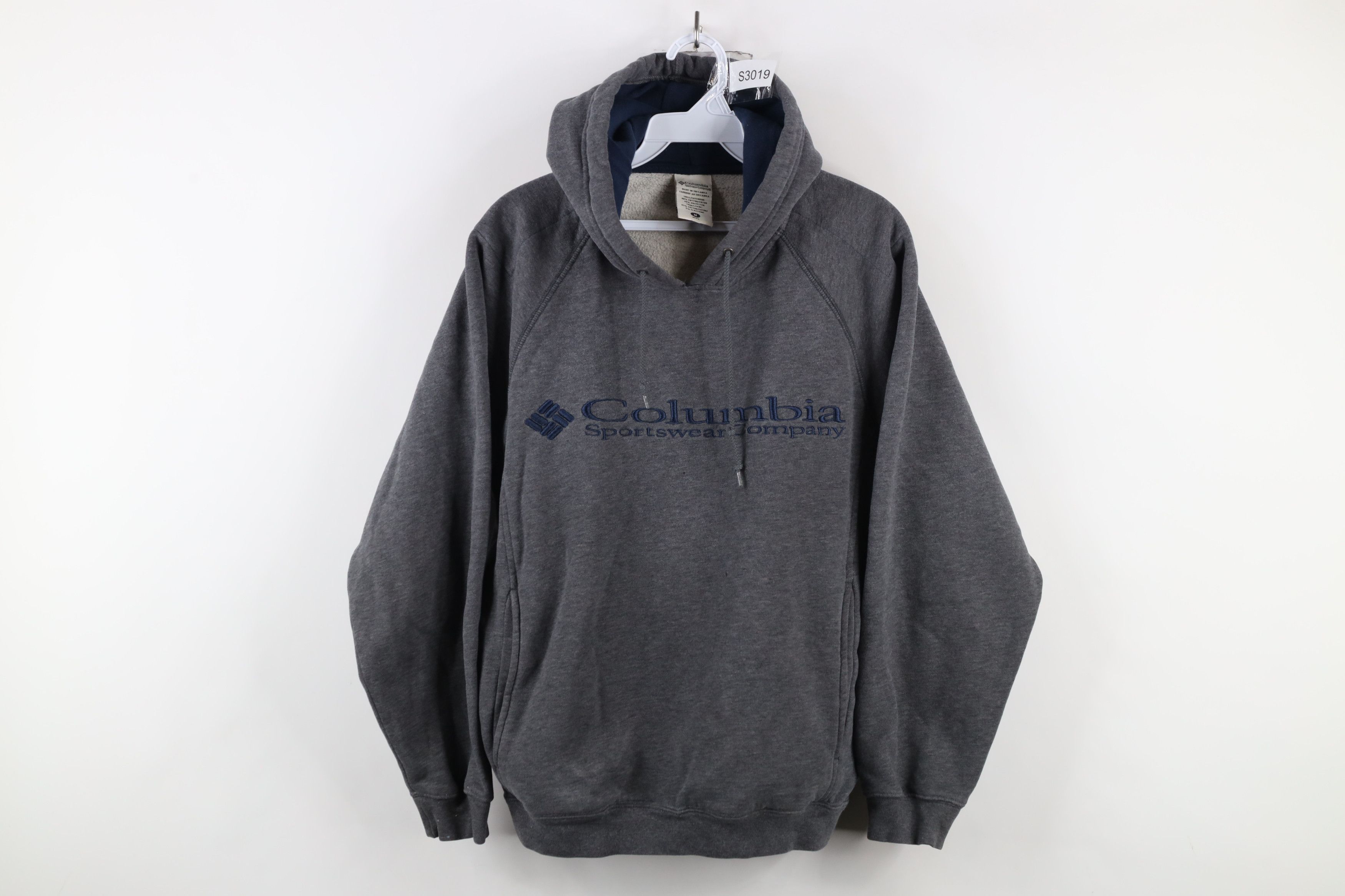Columbia × Vintage Vintage 90s Columbia Faded Spell Out Hoodie Sweatshirt Gray Size US M / EU 48-50 / 2 - 1 Thumbnail