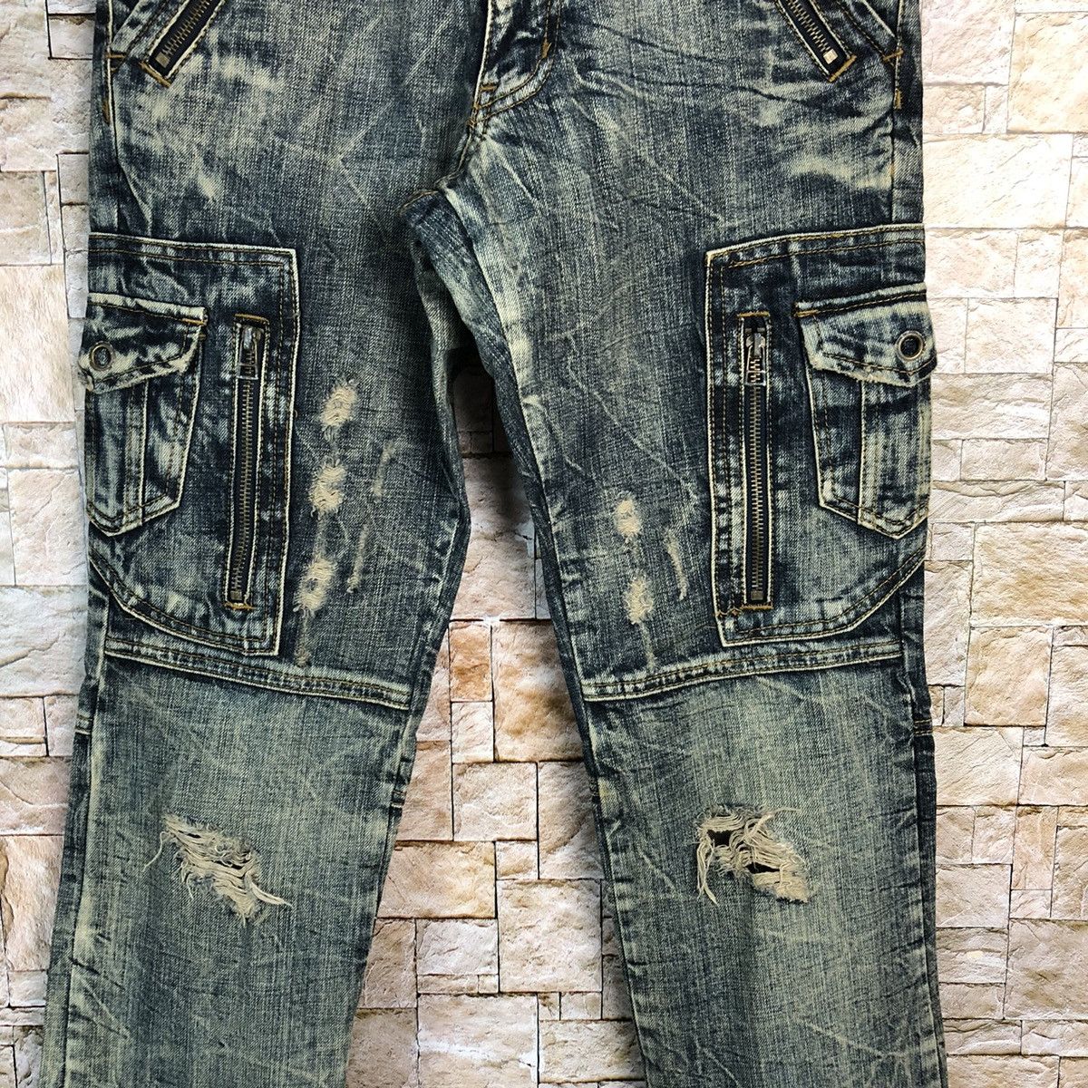 semanticdesign DL Semantic Design Blue Distressed Denim Pants #A144 Size US 28 / EU 44 - 6 Thumbnail