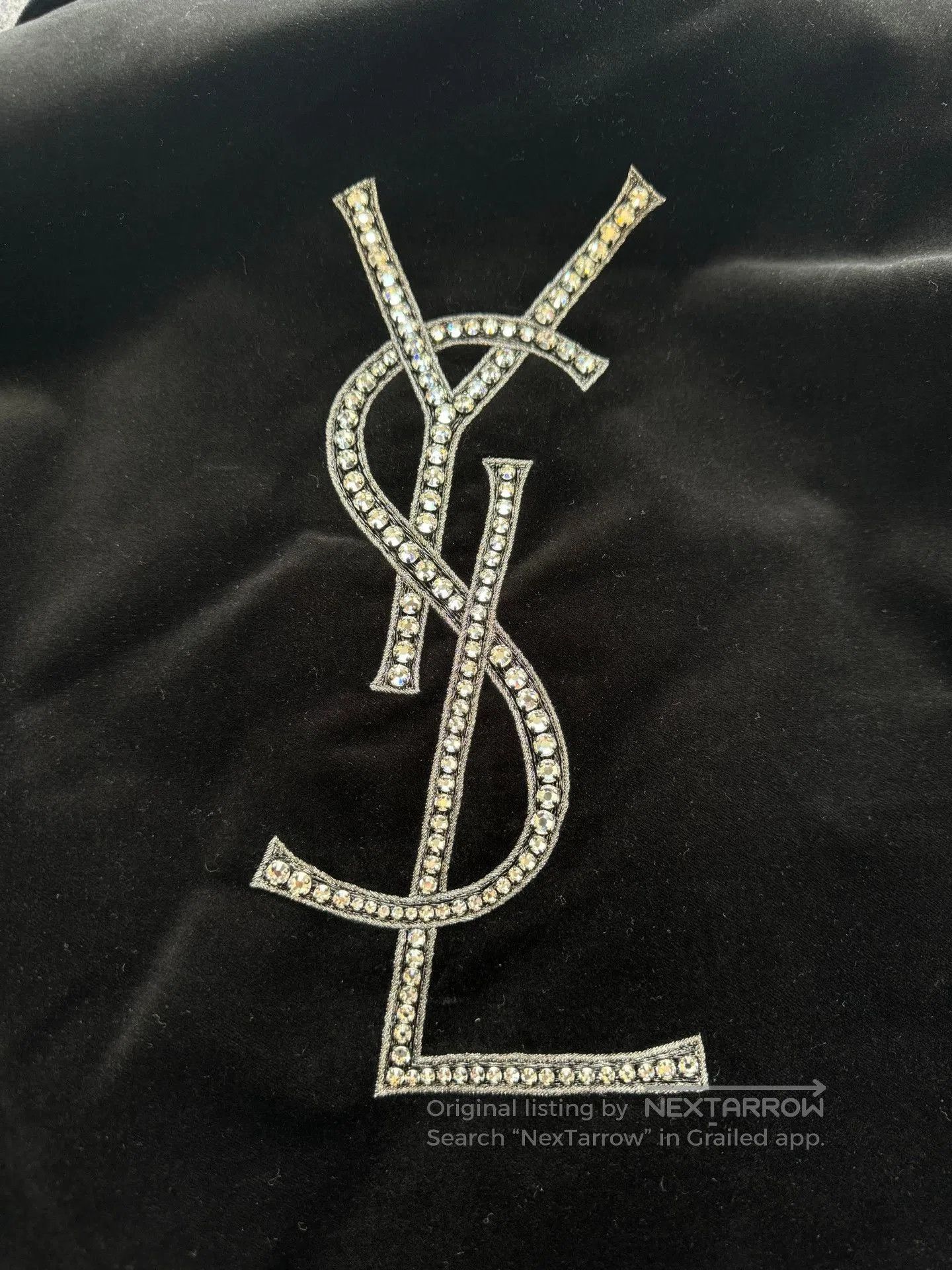 Saint Laurent Paris Saint Laurent Rhinestone Logo Velvet Coat. Size M / US 6-8 / IT 42-44 - 5 Thumbnail