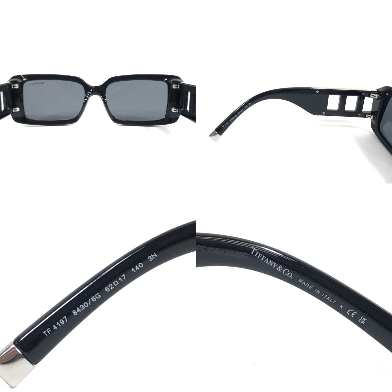 Tiffany & Co. Tiffany & Co Luxury Black Rectangle Shaped Sunglasses ...