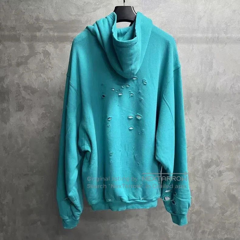 Balenciaga Balenciaga Sky Blue Logo Hole Hoodie. Size US XS / EU 42 / 0 - 2 Thumbnail
