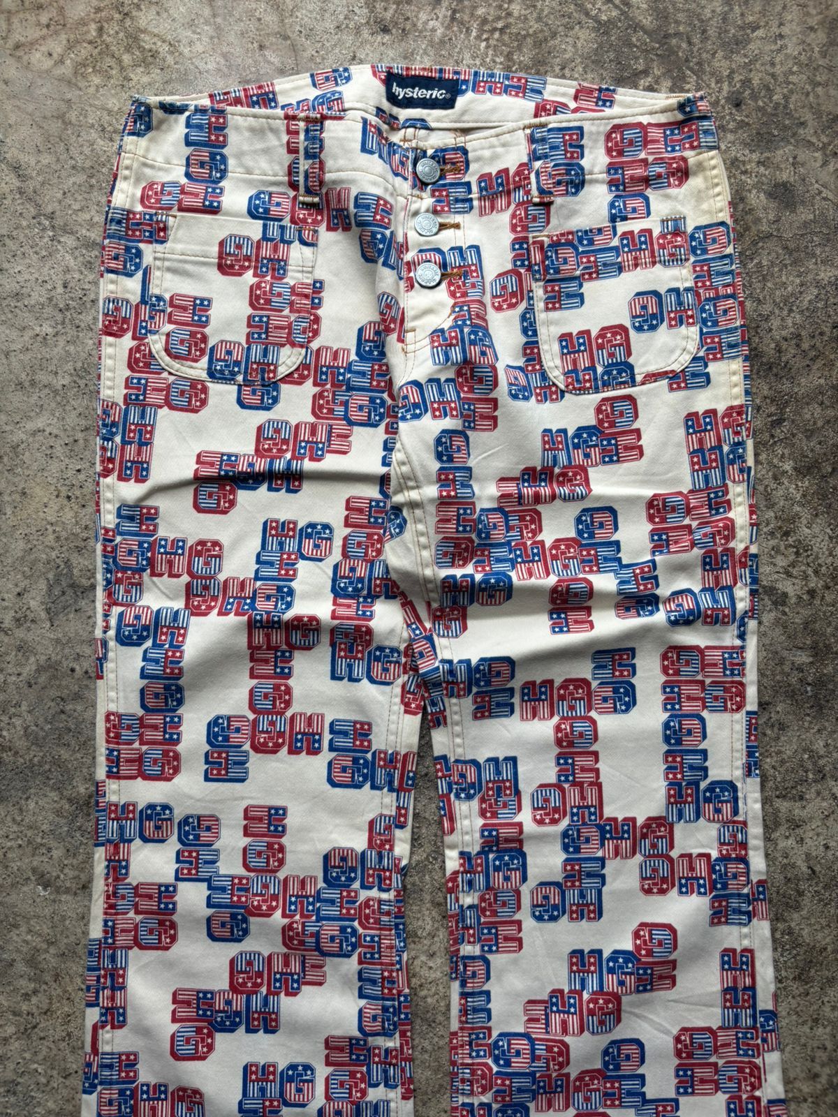 Hysteric Glamour 1990s Hysteric Glamour HG All Over Print Bell Bottom Jeans Size US 29 - 2 Thumbnail
