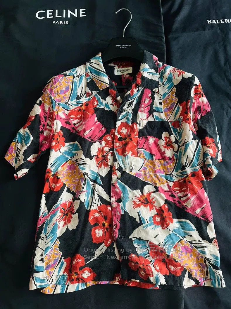 Saint Laurent Paris Saint Laurent Tropical Floral Hawaiian Shirt. Size US S / EU 44-46 / 1 - 1 Thumbnail