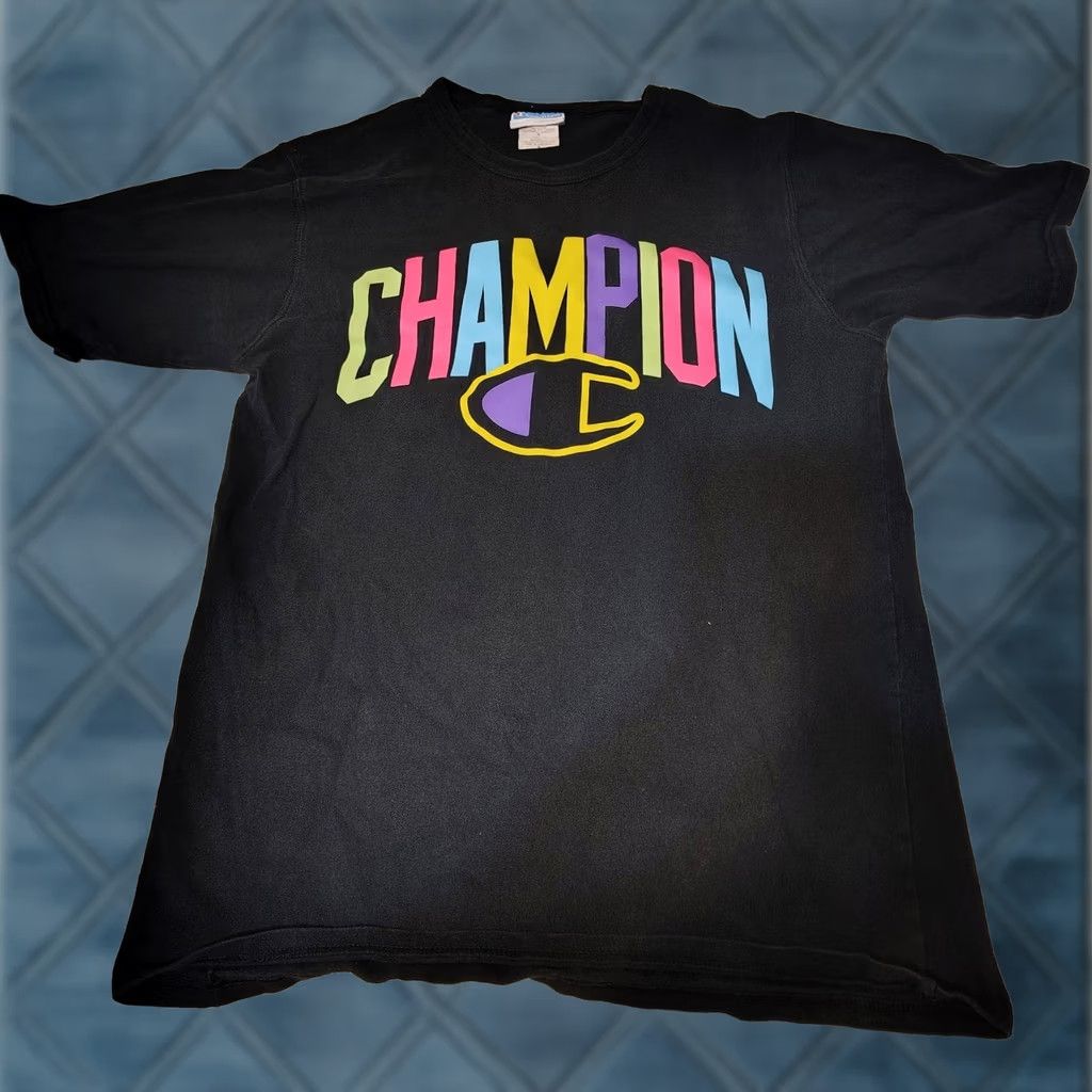 Champion × Undefeated Undefeated x Champion Logo Black Tee | Grailed