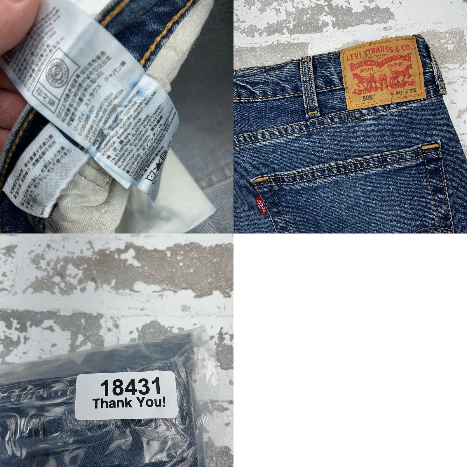 Levi's Levi's 505 Jeans Men Regular Stone Wash Blue 40x32 Straight Fit Denim Waist 40 Inseam 32 Pockets Zip Button Size US 40 / EU 56 - 9 Thumbnail