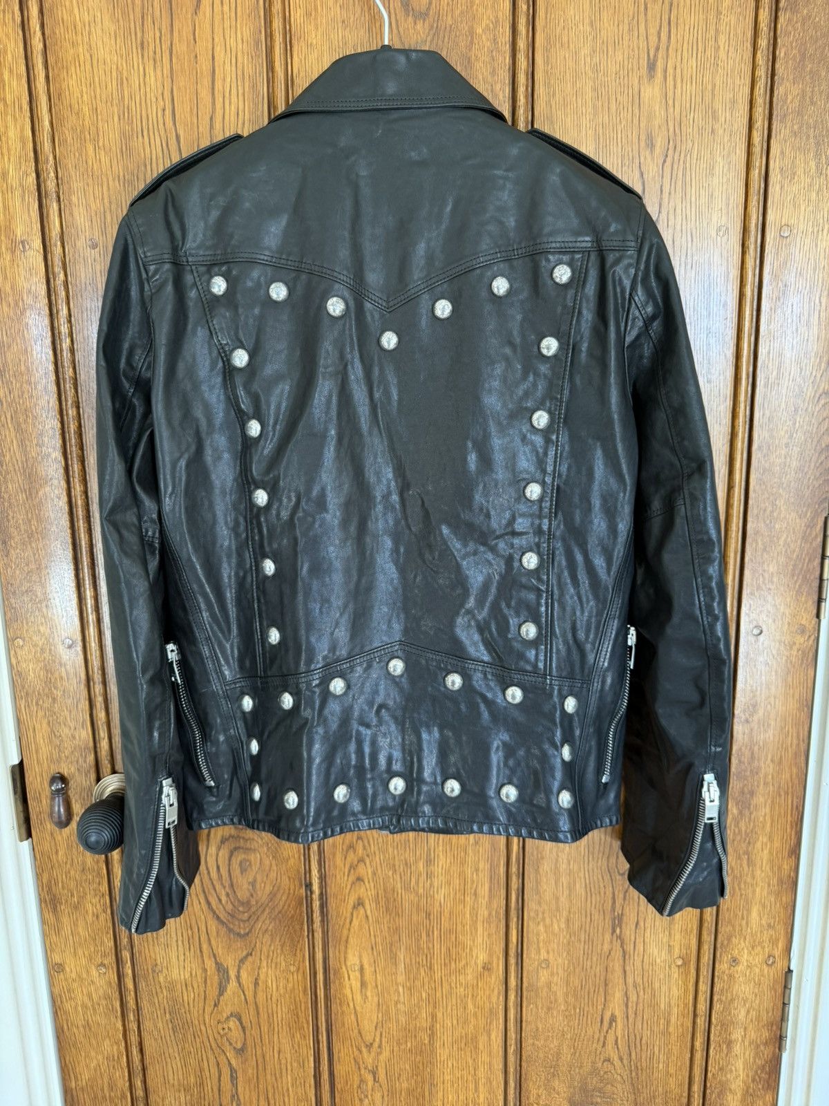 Saint Laurent Paris SS15 Holy Grail Saint Laurent studded leather biker jacket Size US M / EU 48-50 / 2 - 17 Thumbnail