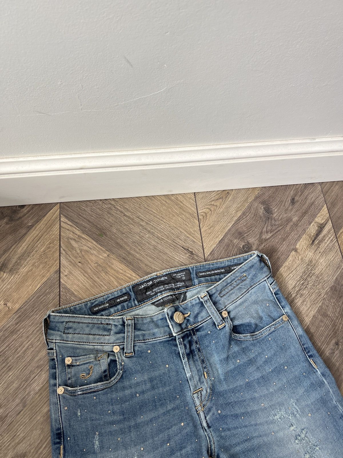 Jacob Cohen Vintage Jacob Cohen Women’s Slim Fit Crystal Studs Size 28" / US 6 / IT 42 - 4 Thumbnail