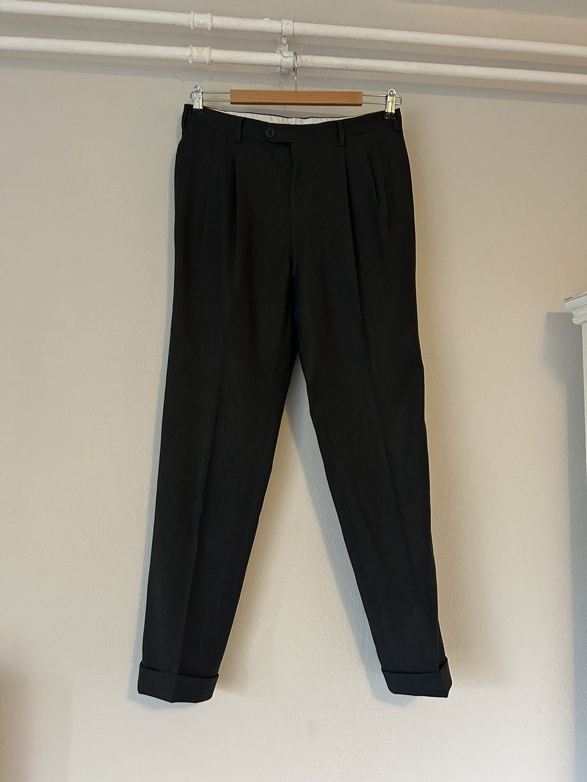 Brioni Grey Wool Pleat Pants Size US 33 - 6 Thumbnail