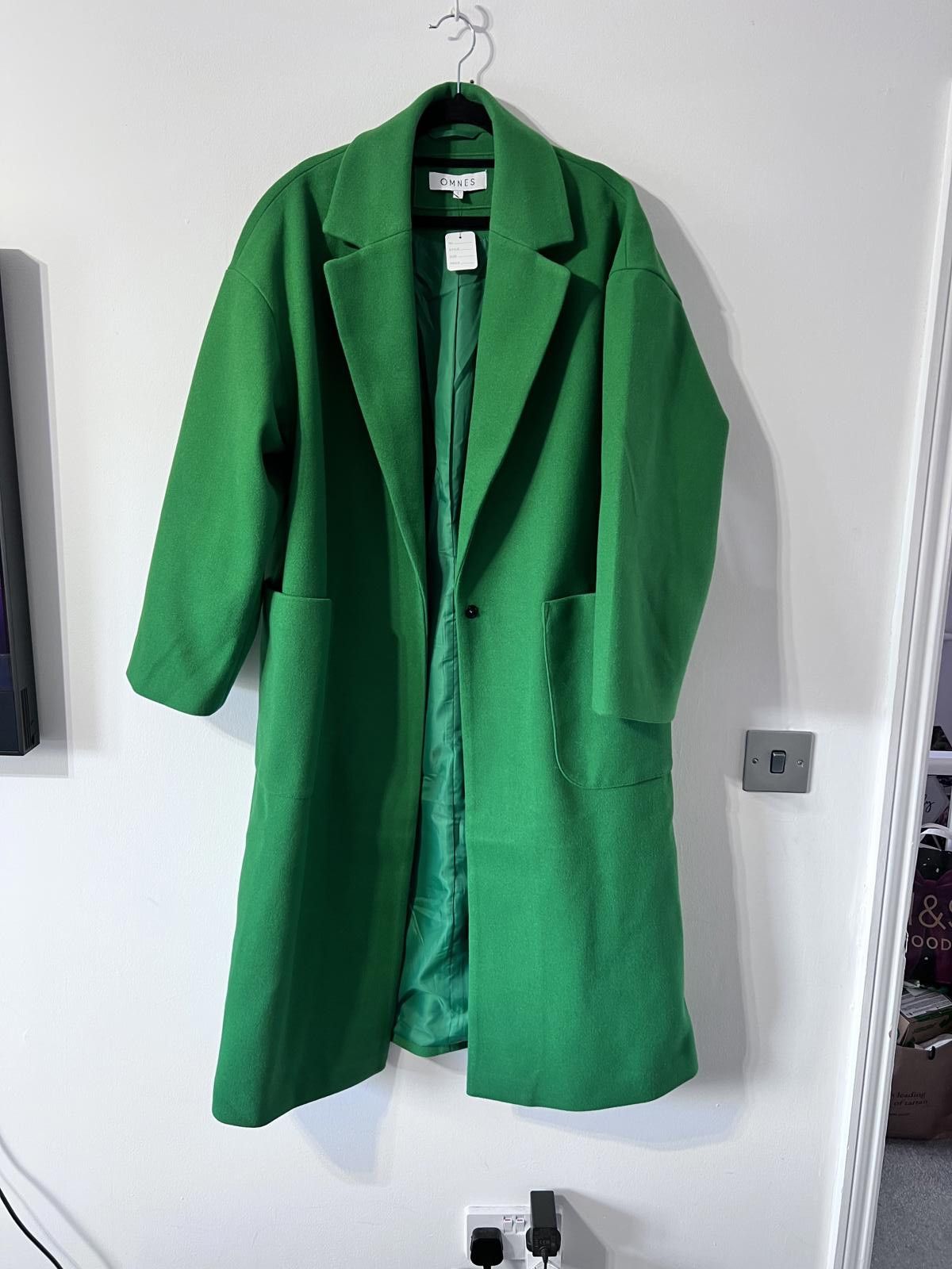ONES STROKE OMNES Green Sustainable Tailored Coat – Size L Size L / US 10 / IT 46 - 2 Thumbnail