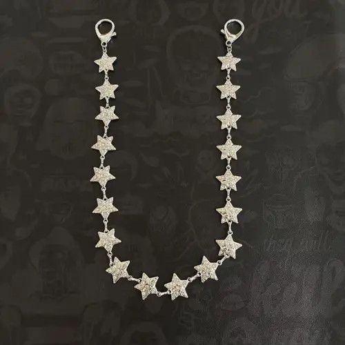 Jewelry Silver Star Chain Wallet Keychain, Punk Style Accessory Size ONE SIZE - 3 Thumbnail