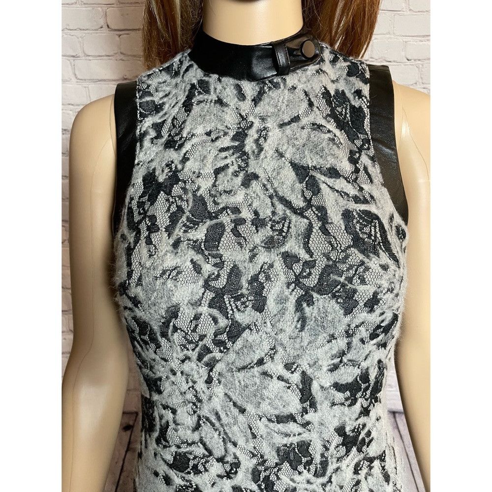 Other New G.I.L.I Lace Sleeveless Faux Leather Trim Sheath Dress Size XS / US 0-2 / IT 36-38 - 3 Thumbnail