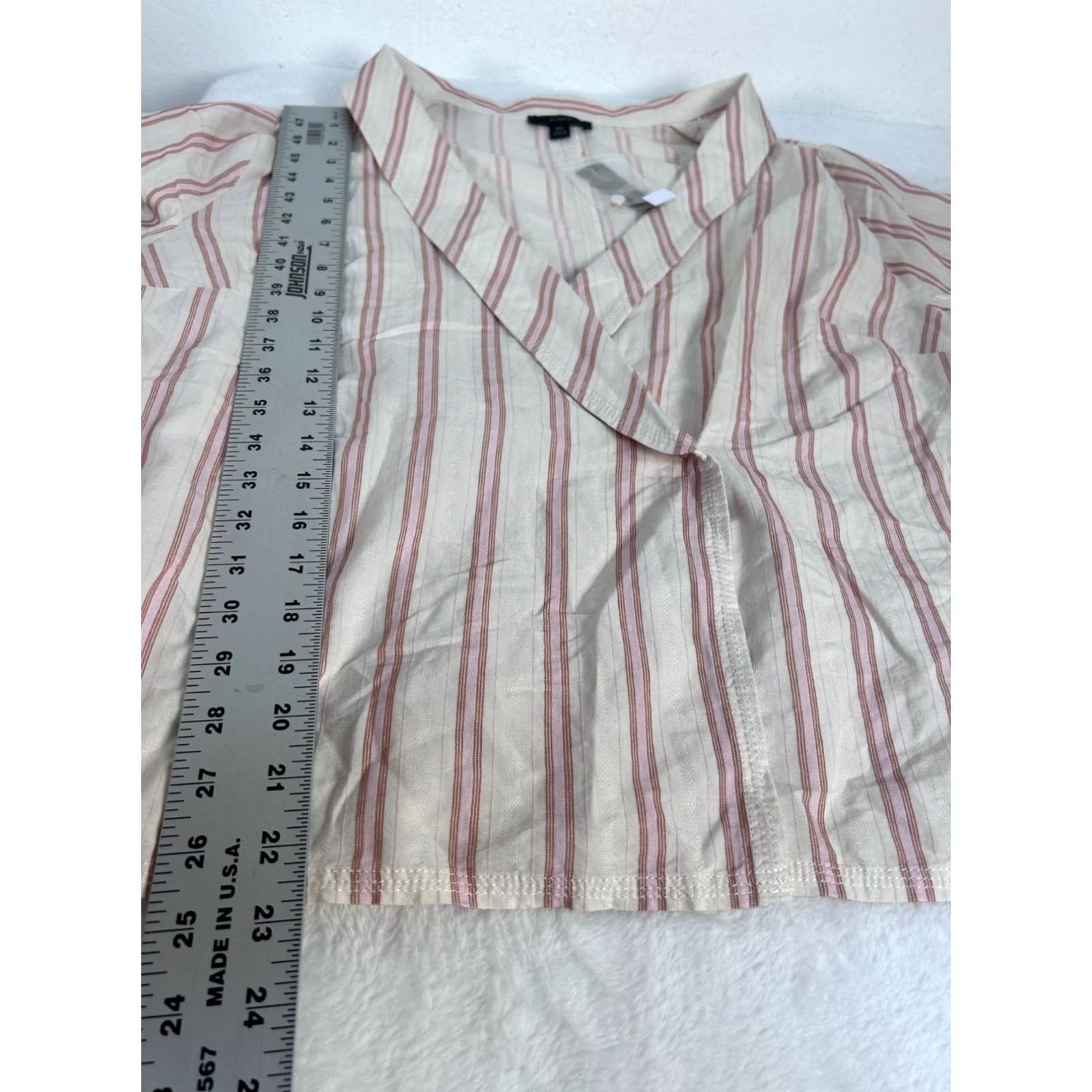 J.Crew J.Crew Womens Blouse Striped Lightweight Wrap Top XL Beige Belted BG322 New Size XL / US 12-14 / IT 48-50 - 7 Thumbnail