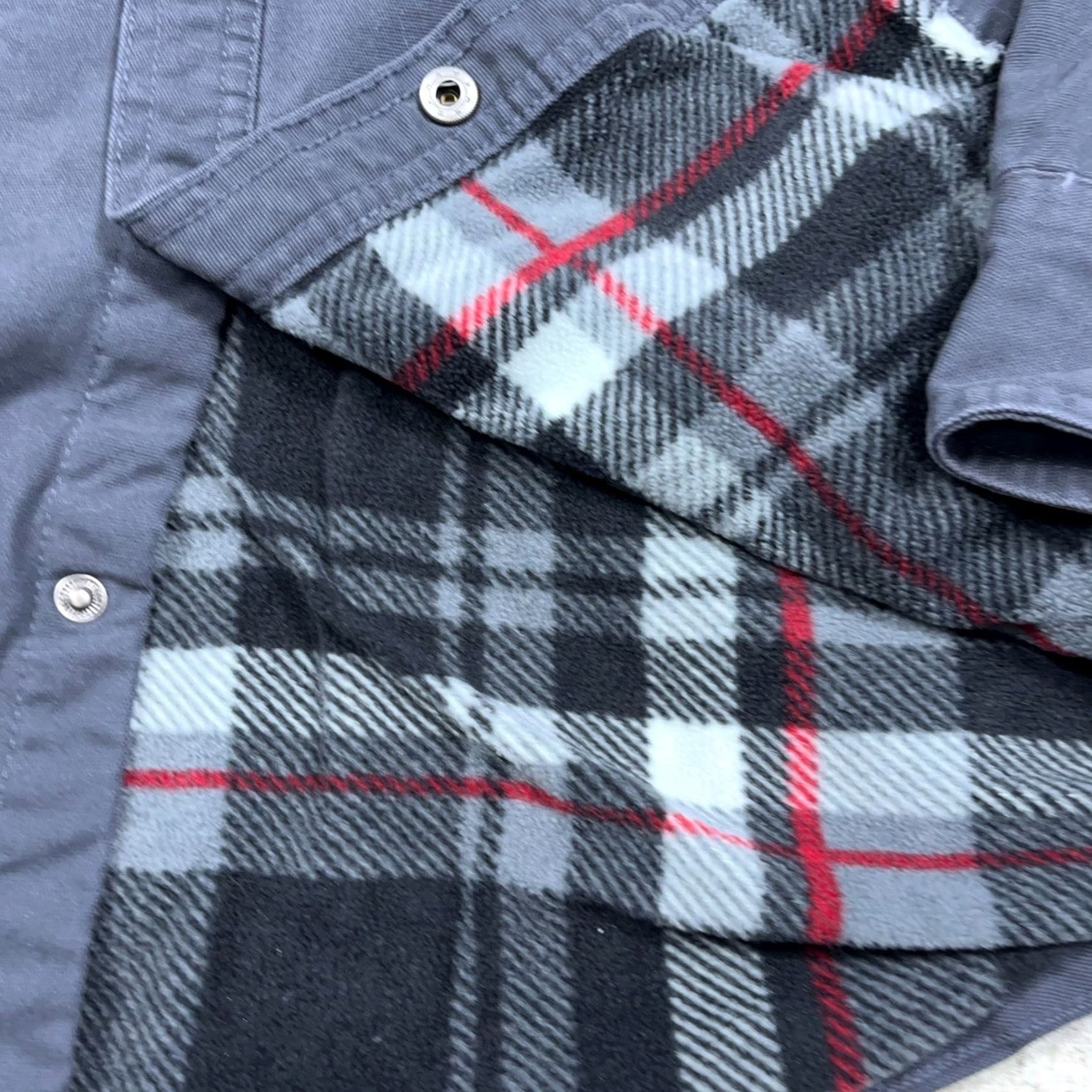 Vintage VINTAGE American Outdoorsman Jacket Men Large Gray Canvas Flannel Lined Shacket Snap Size US L / EU 52-54 / 3 - 3 Thumbnail