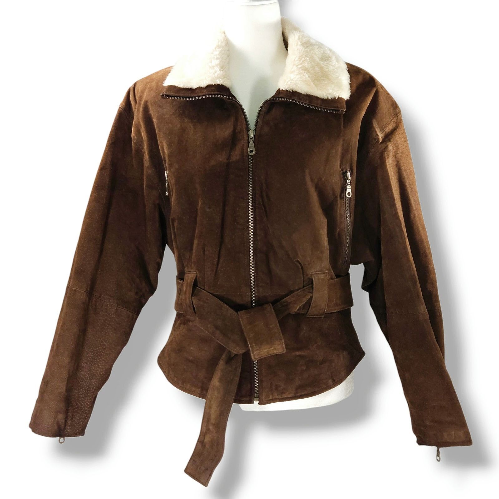 Other OutBrook Leather Sherpa Collar Moto Bomber Jacket S Size S / US 4 / IT 40 - 4 Thumbnail