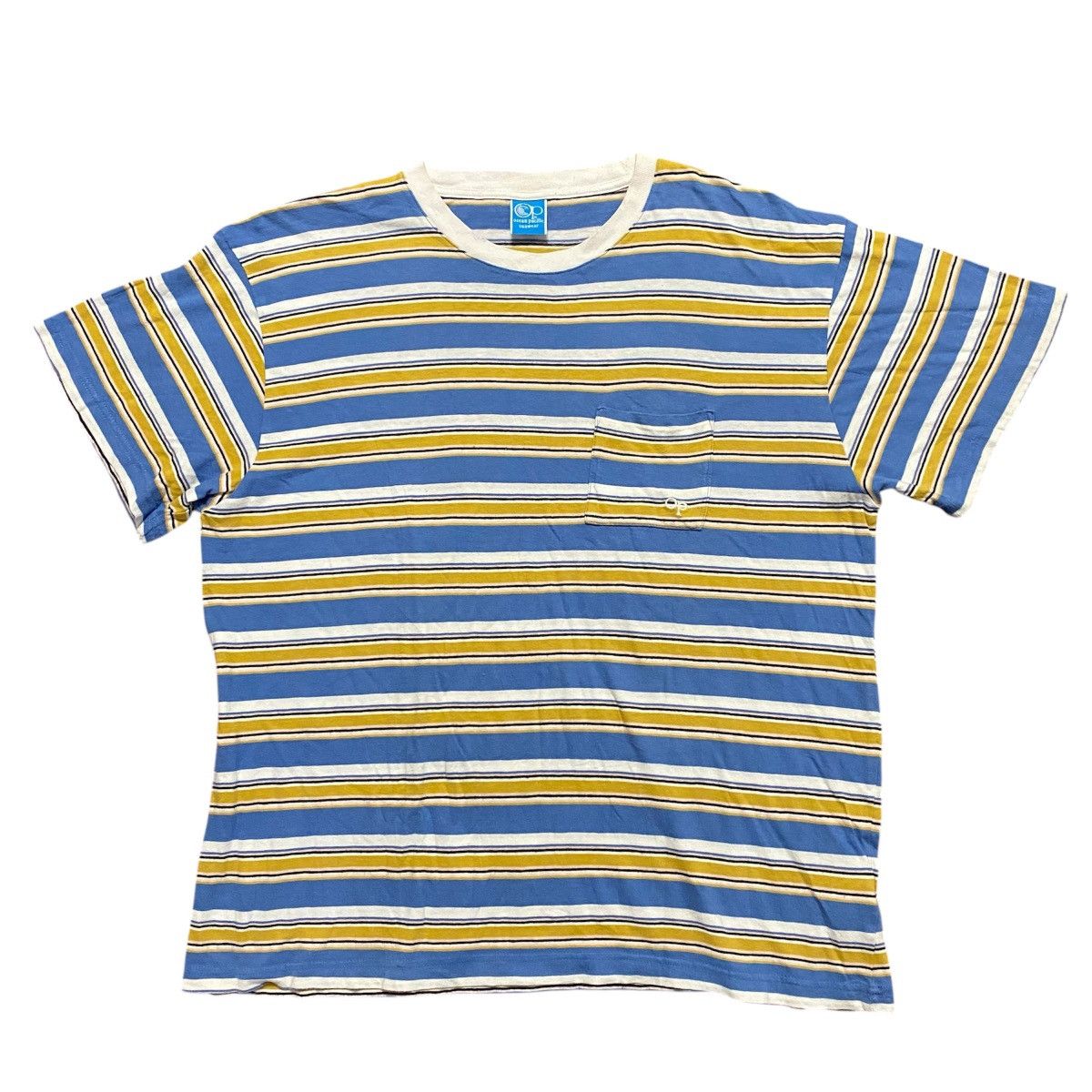 Ocean Pacific × Vintage Vintage OP Ocean Pacific Casual Stripe Tshirt Size US XL / EU 56 / 4 - 1 Thumbnail