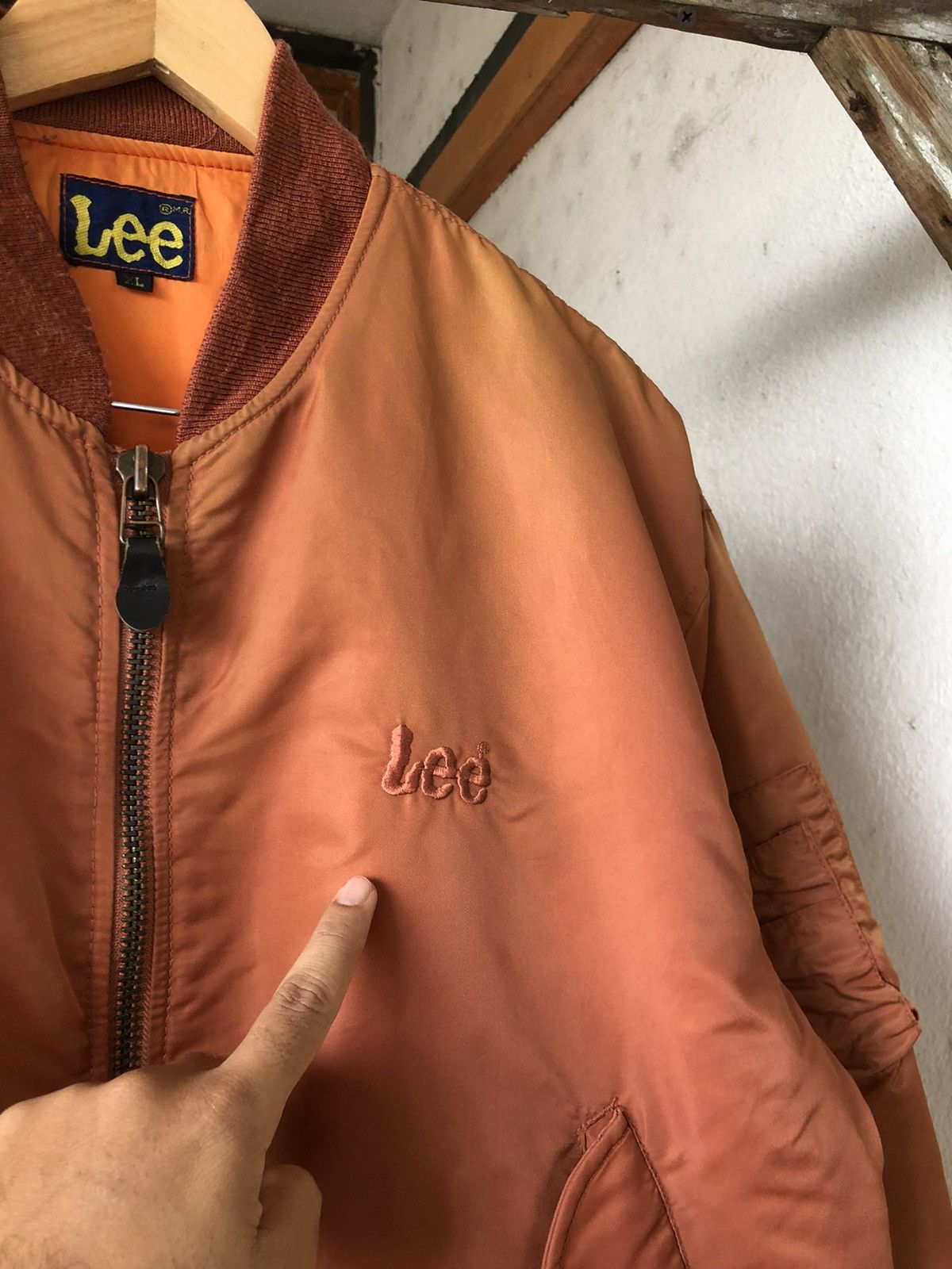 Lee Rare❗️Vintage 90s Lee Faded Colour Military Bomber Jacket Size US XL / EU 56 / 4 - 7 Thumbnail