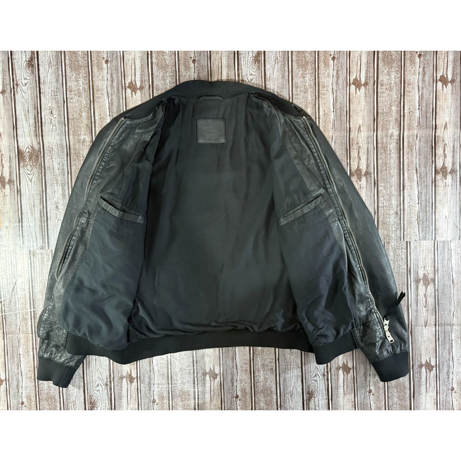 Allsaints All Saints kino Sheep leather Bomber jacket size L color Bla Size US L / EU 52-54 / 3 - 5 Thumbnail