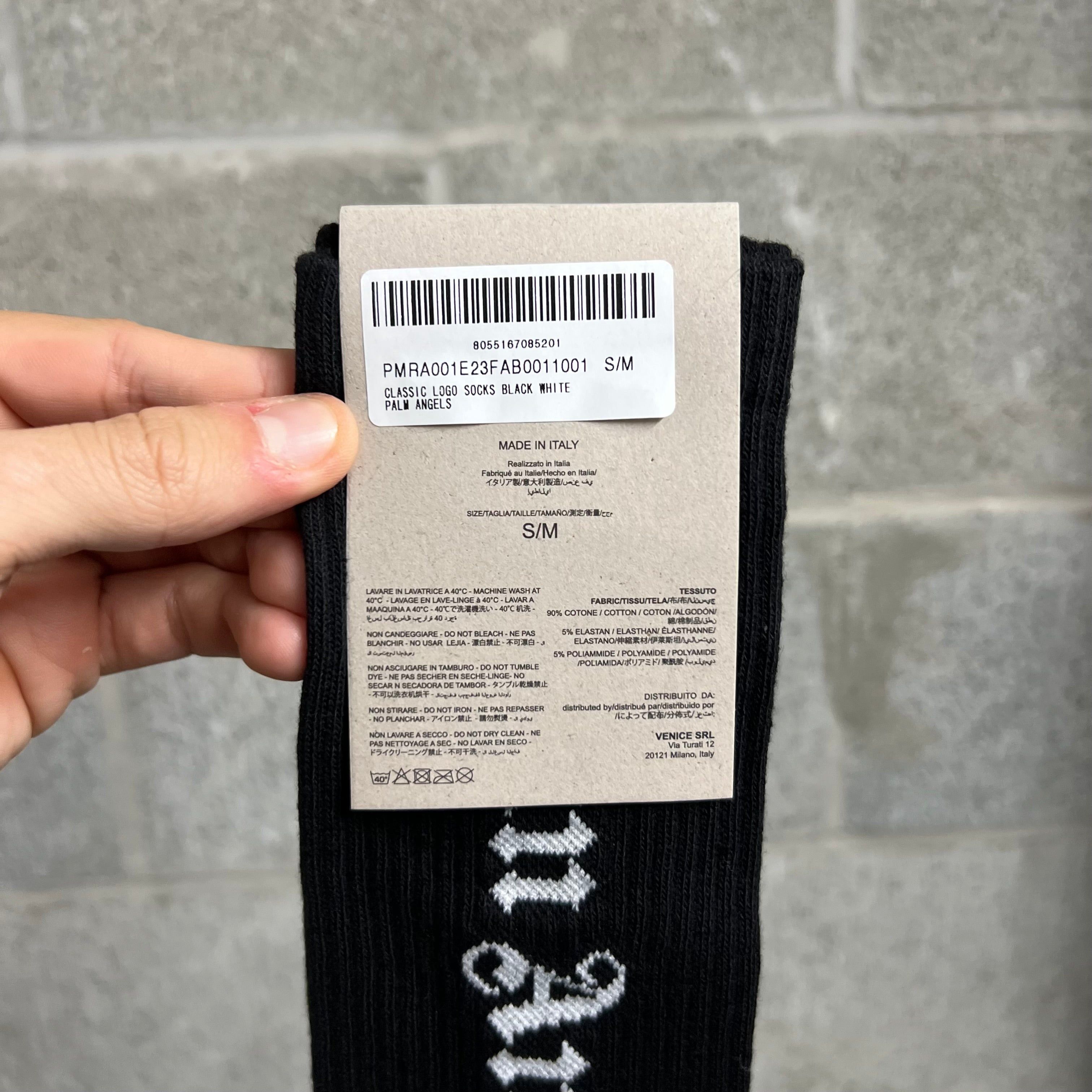 Palm Angels Palm Angels Gothic Logo Socks Black NEW Size ONE SIZE - 5 Thumbnail