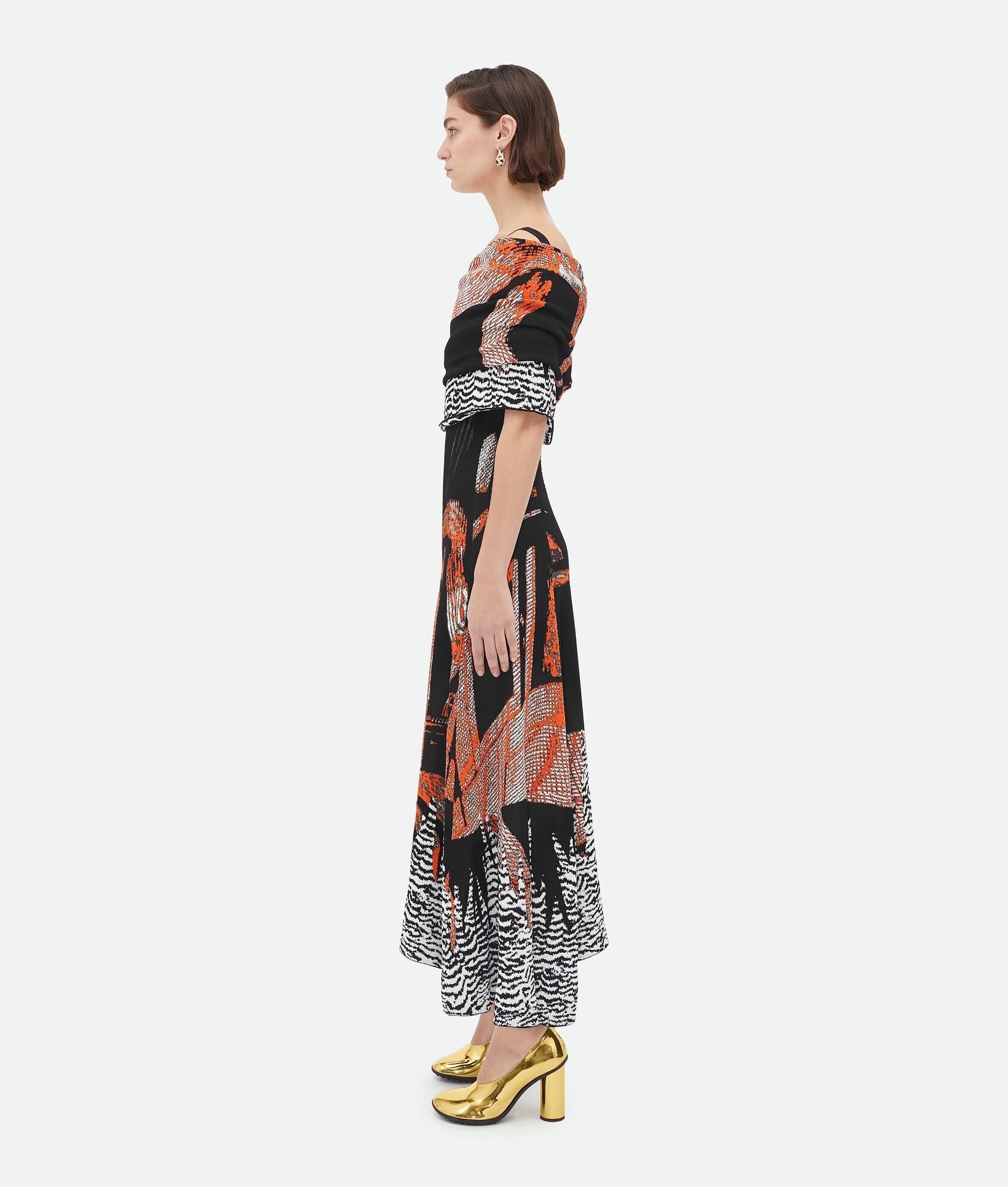 Bottega Veneta o1n1vont0625 Size: OS / Graphic Viscose Jacquard Scarf Size ONE SIZE - 2 Thumbnail