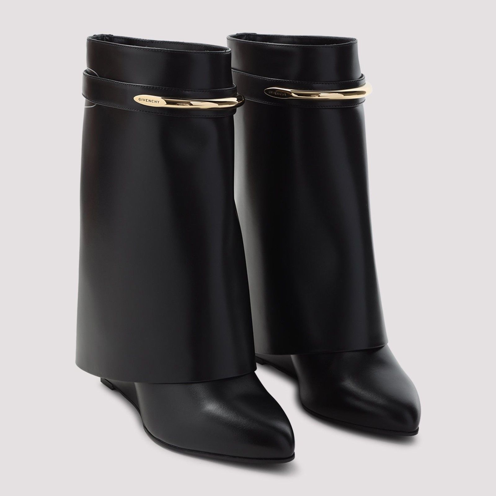 Givenchy GIVENCHY Shark Pinch Black Leather Heel Boots New & Authenti Size US 8 / IT 38 - 2 Thumbnail