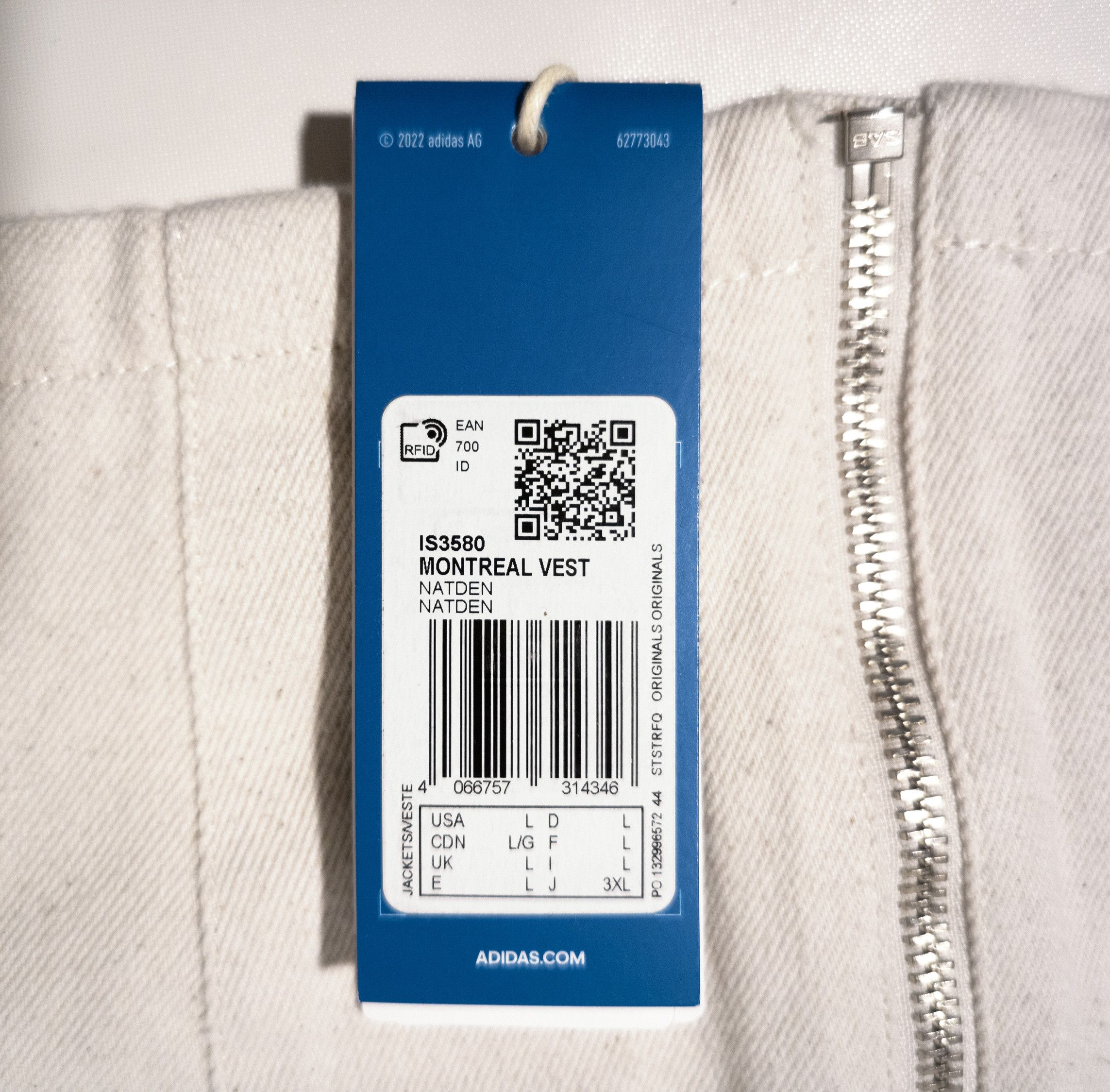 Adidas Adidas Fashion Montreal Vest, raw undyed denim, off white Size L / US 10 / IT 46 - 12 Thumbnail