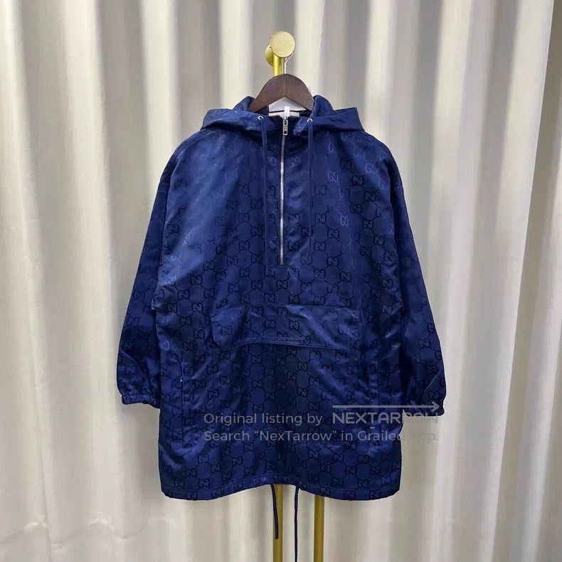 Gucci Gucci Blue full-print half-zipper hooded jacket Size XS / US 0-2 / IT 36-38 - 1 Thumbnail