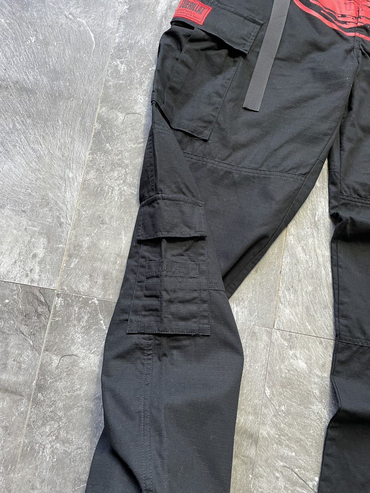 Corteiz Vintage Corteiz Cargo Pants Black Big Logo Red Size US 34 / EU 50 - 4 Thumbnail