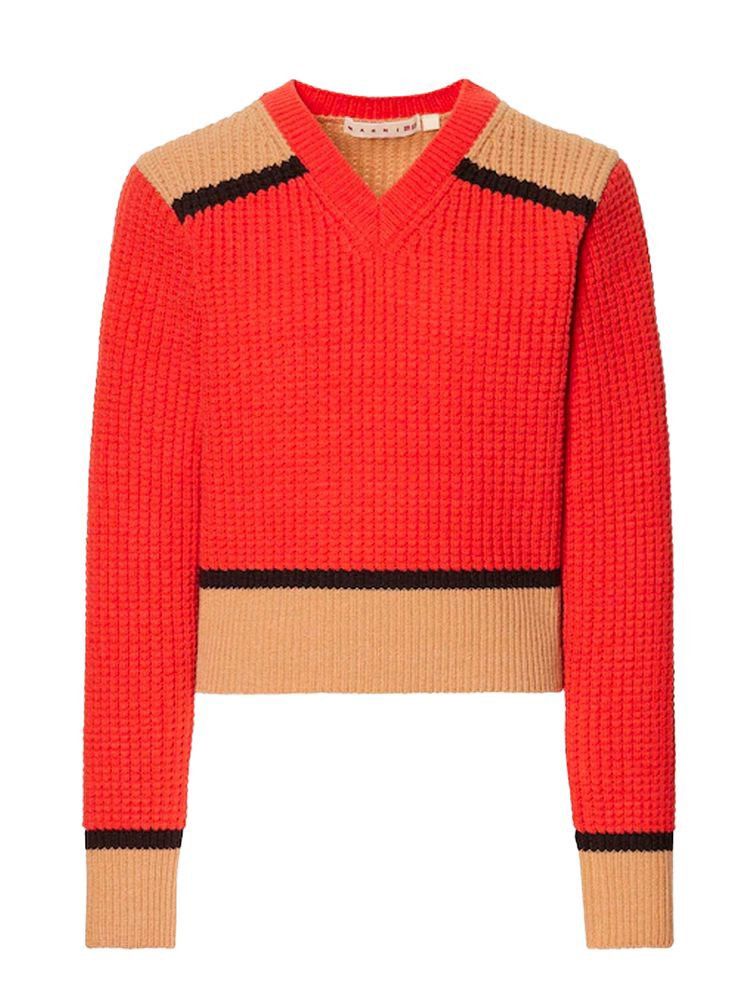 Marni × Uniqlo FW22 Marni x Uniqlo Orange Knitted V Neck Size US S / EU 44-46 / 1 - 1 Thumbnail
