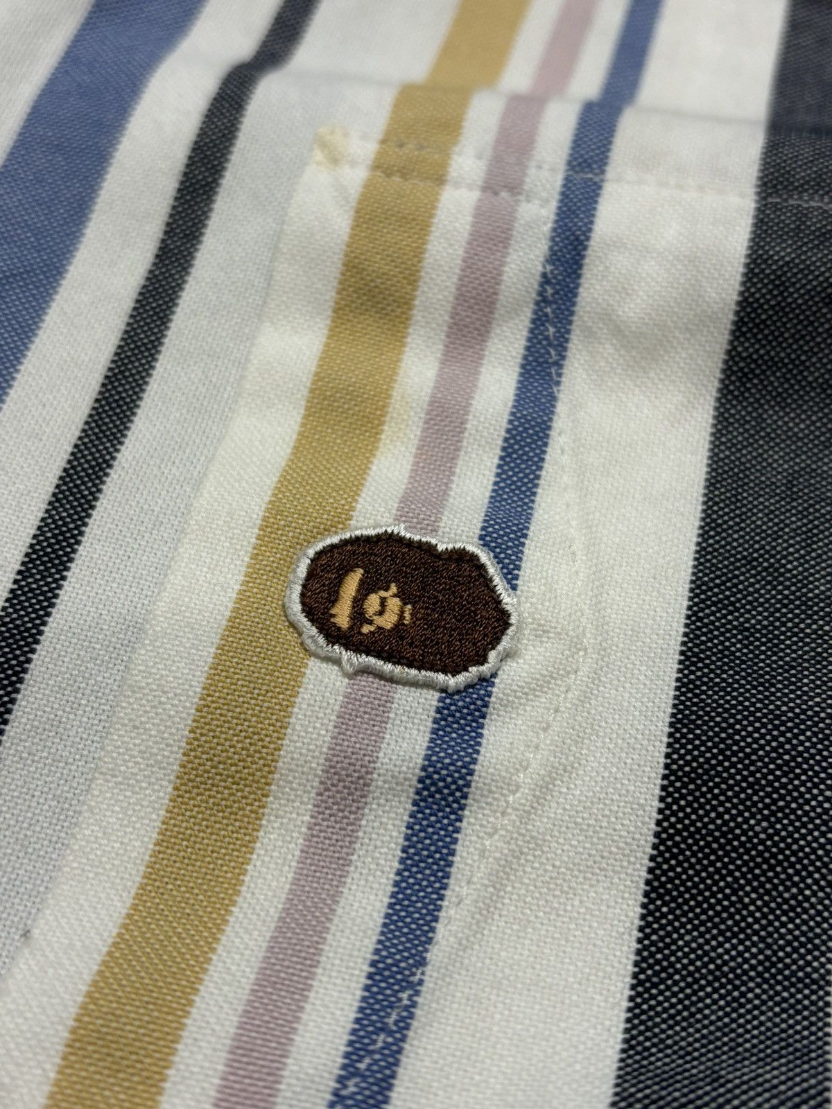 Bape Bape Striped LS Polo Size US XL / EU 56 / 4 - 3 Thumbnail